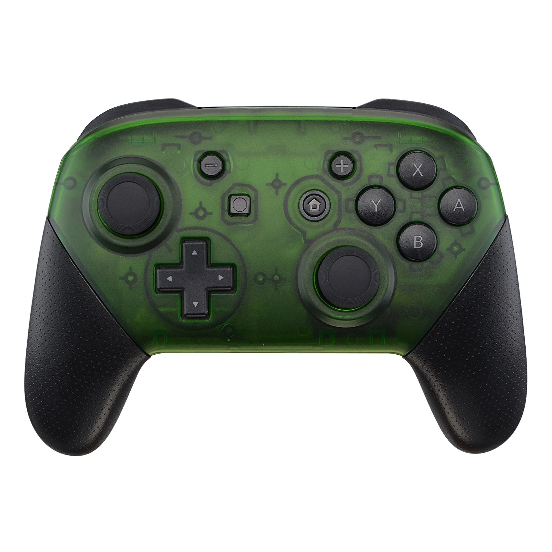 eXtremeRate Replacement Faceplate and Backplate for Nintendo Switch Pro Controller - Transparent Clear Green - Image 3