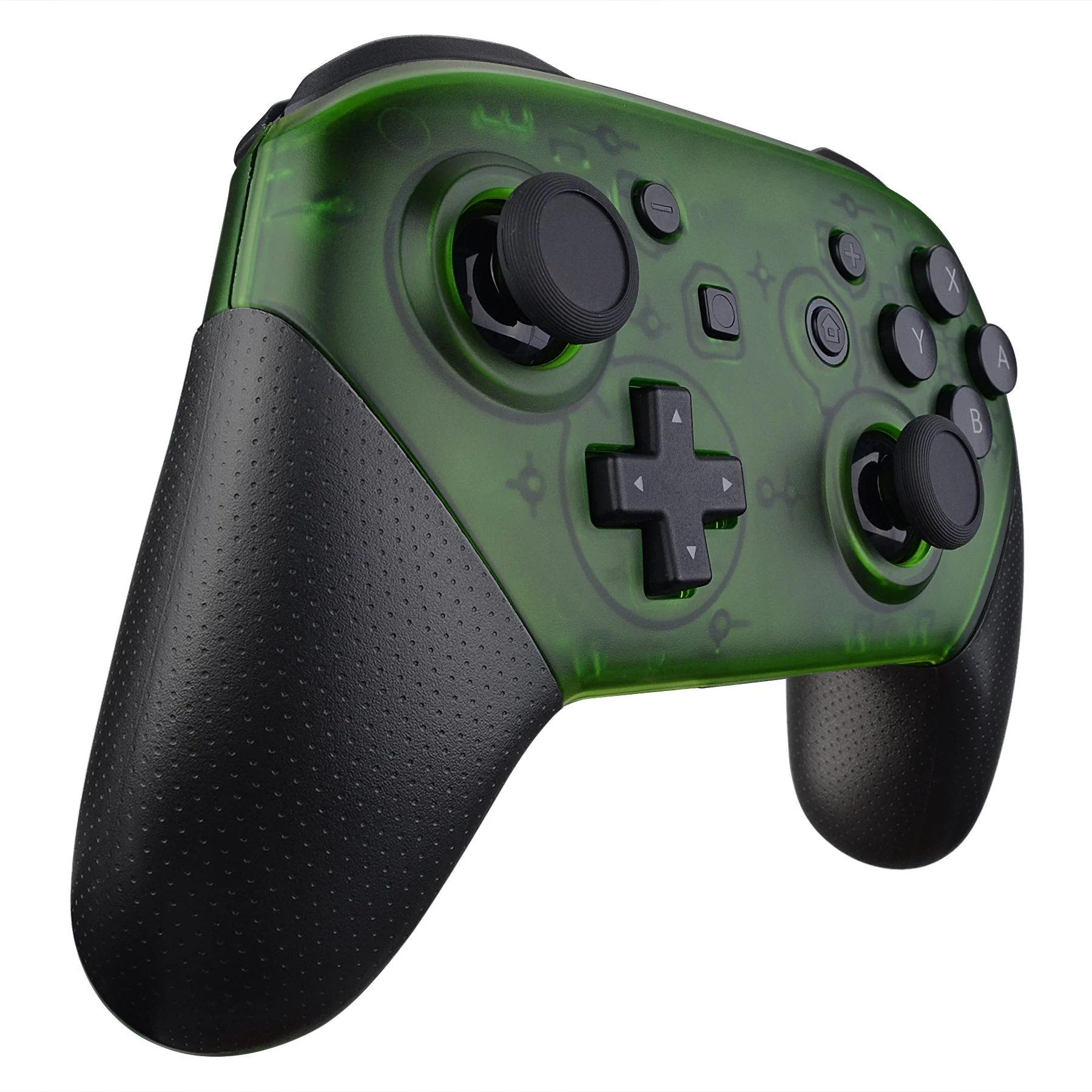 eXtremeRate Replacement Faceplate and Backplate for Nintendo Switch Pro Controller - Transparent Clear Green - Image 5