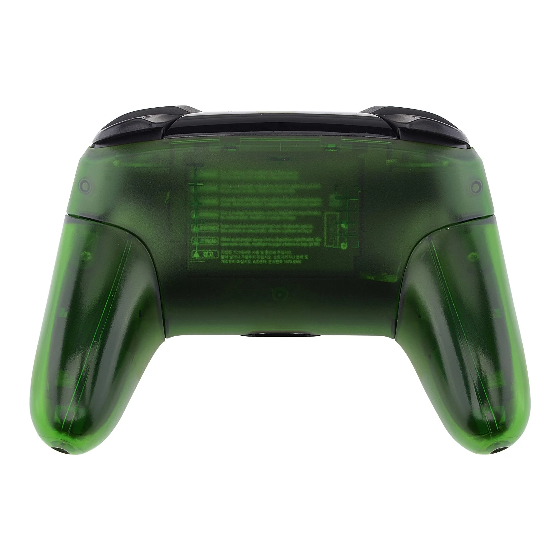 eXtremeRate Replacement Full Set Shell Faceplate Backplate Handles for Nintendo Switch Pro - Transparent Clear Green - Image 7