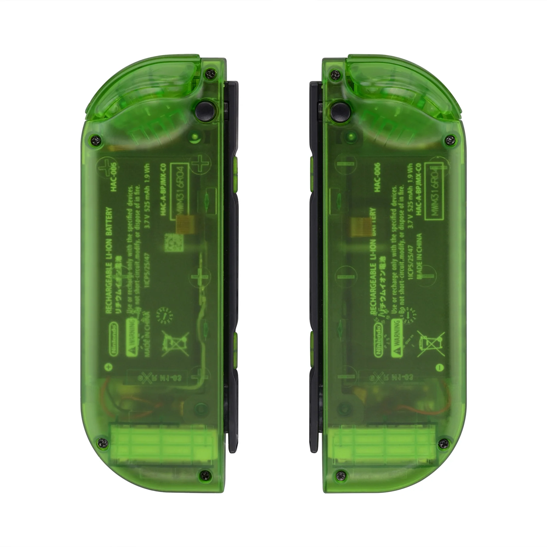 eXtremeRate Replacement Full Set Shell Case with Buttons for Joycon of NS Switch - Transparent Clear Green - Image 8