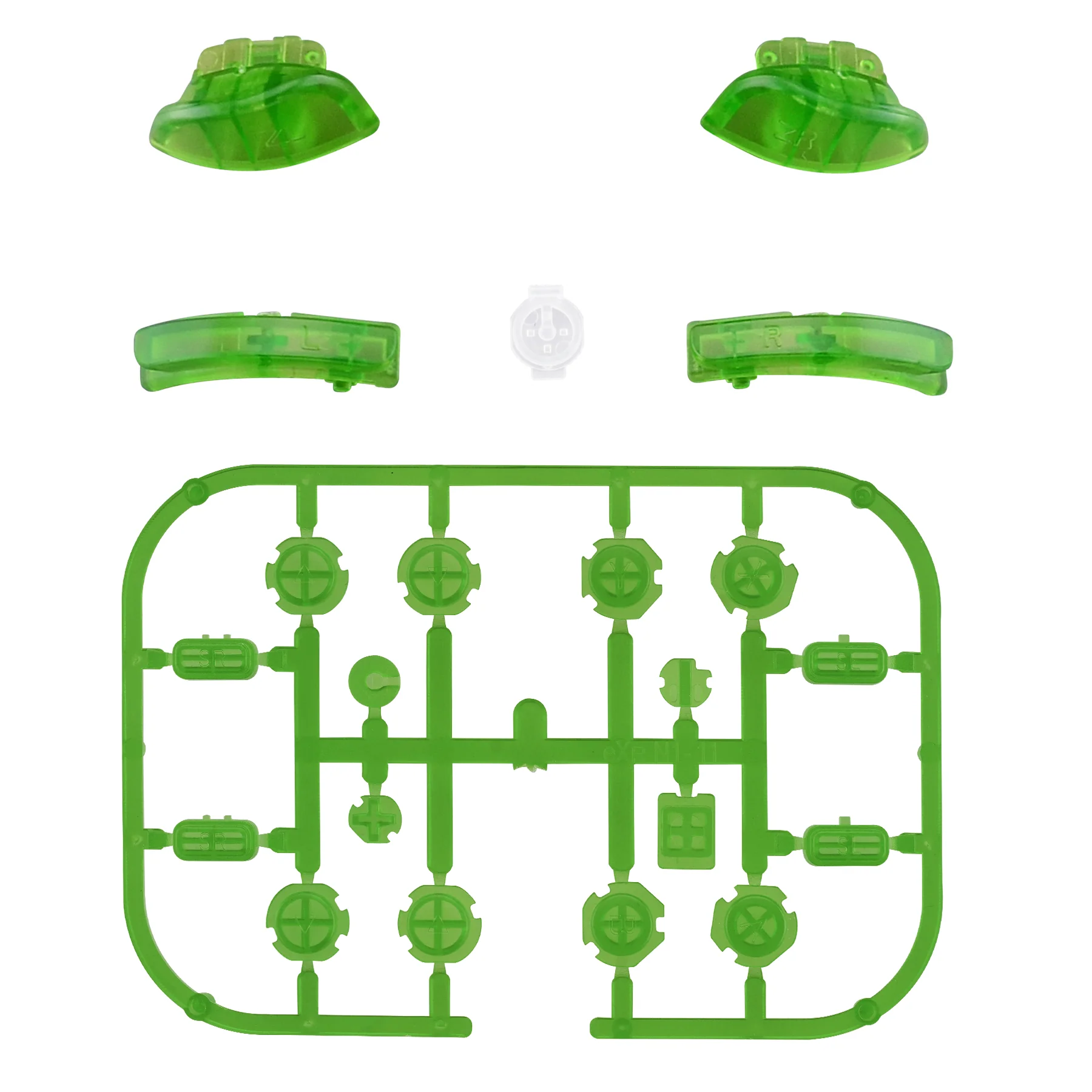 eXtremeRate Replacement Full Set Buttons for Joycon of NS Switch - Transparent Clear Green - Image 2