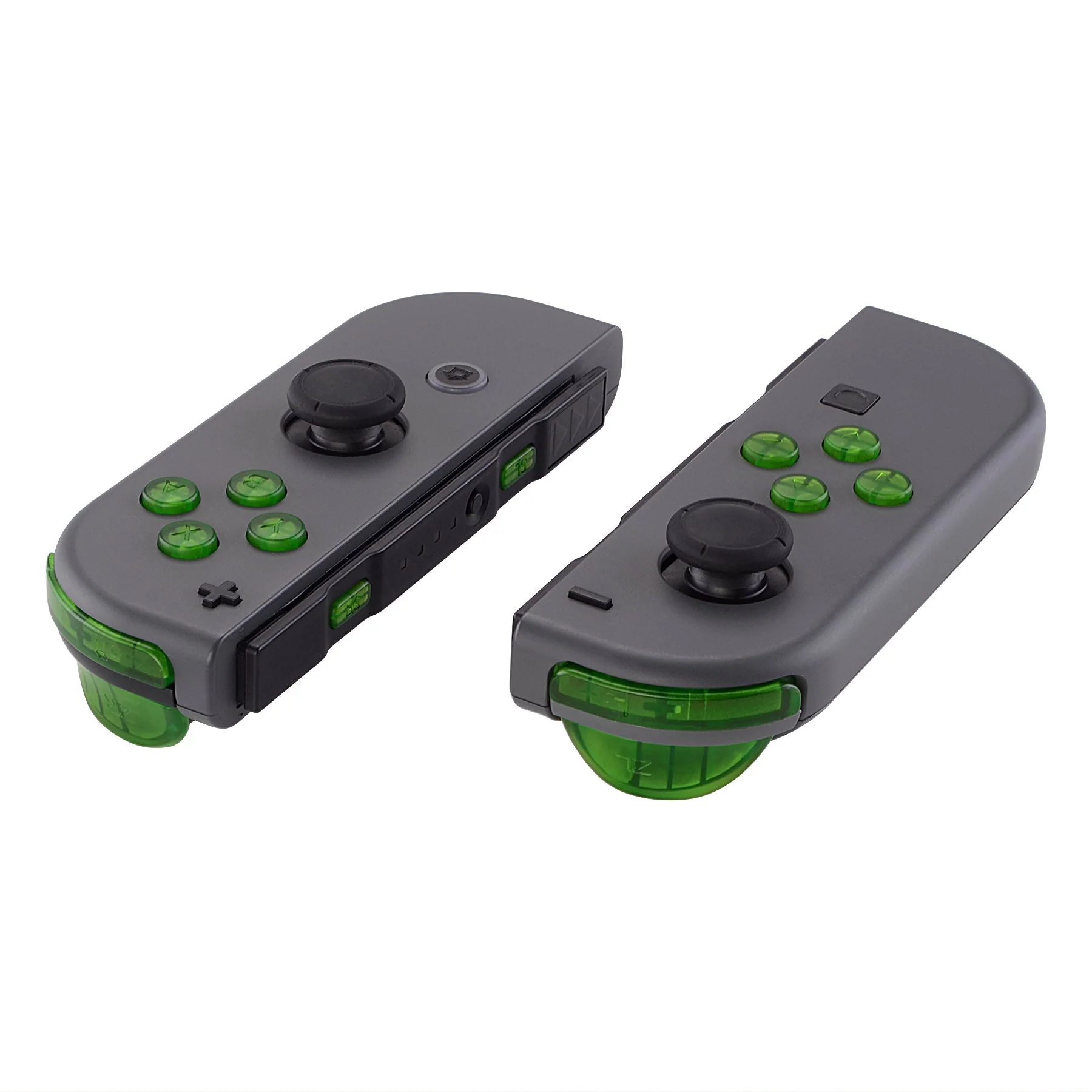 eXtremeRate Replacement Full Set Buttons for Joycon of NS Switch - Transparent Clear Green - Image 4