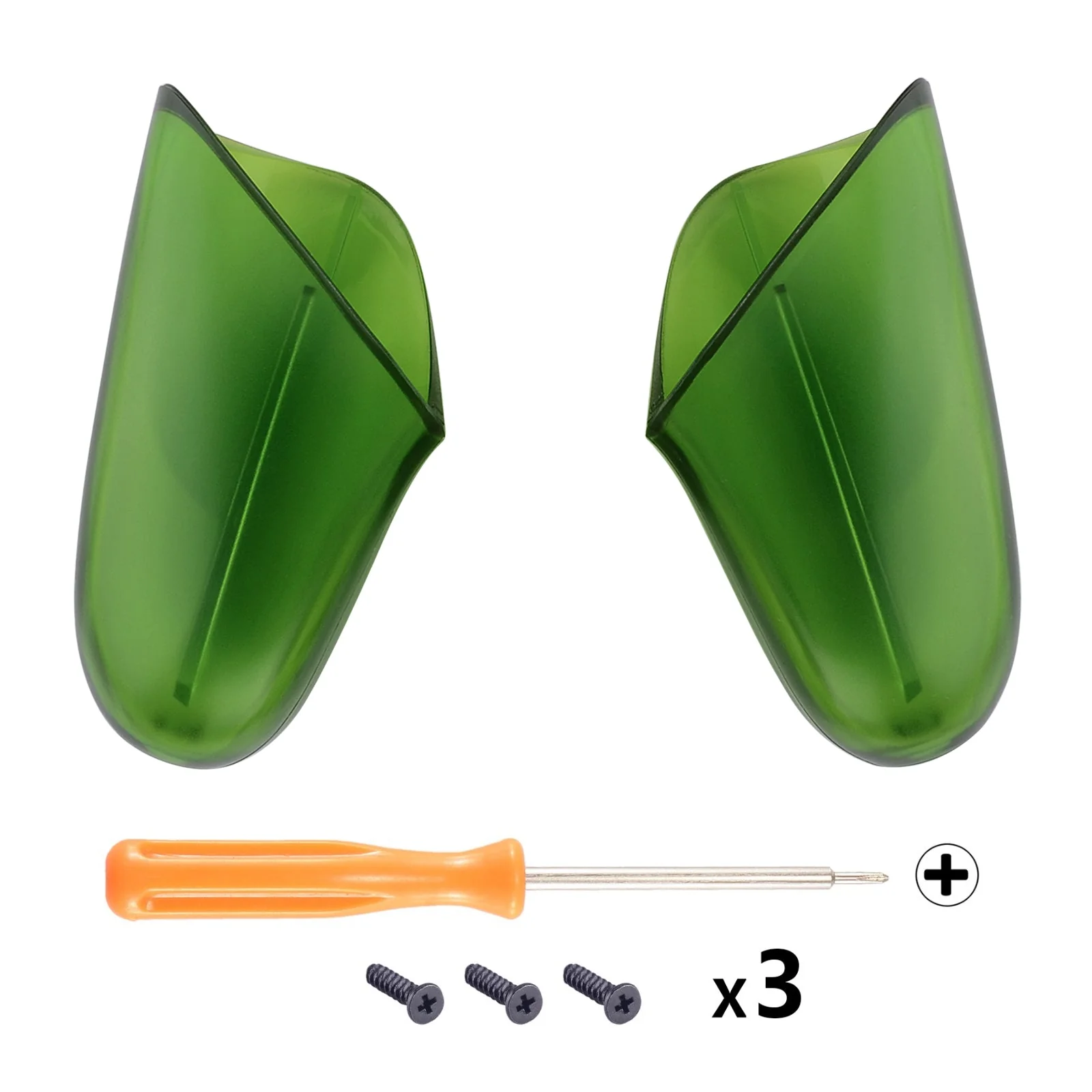 eXtremeRate Replacement Handle Grips for Nintendo Switch Pro Controller - Transparent Clear Green - Image 2