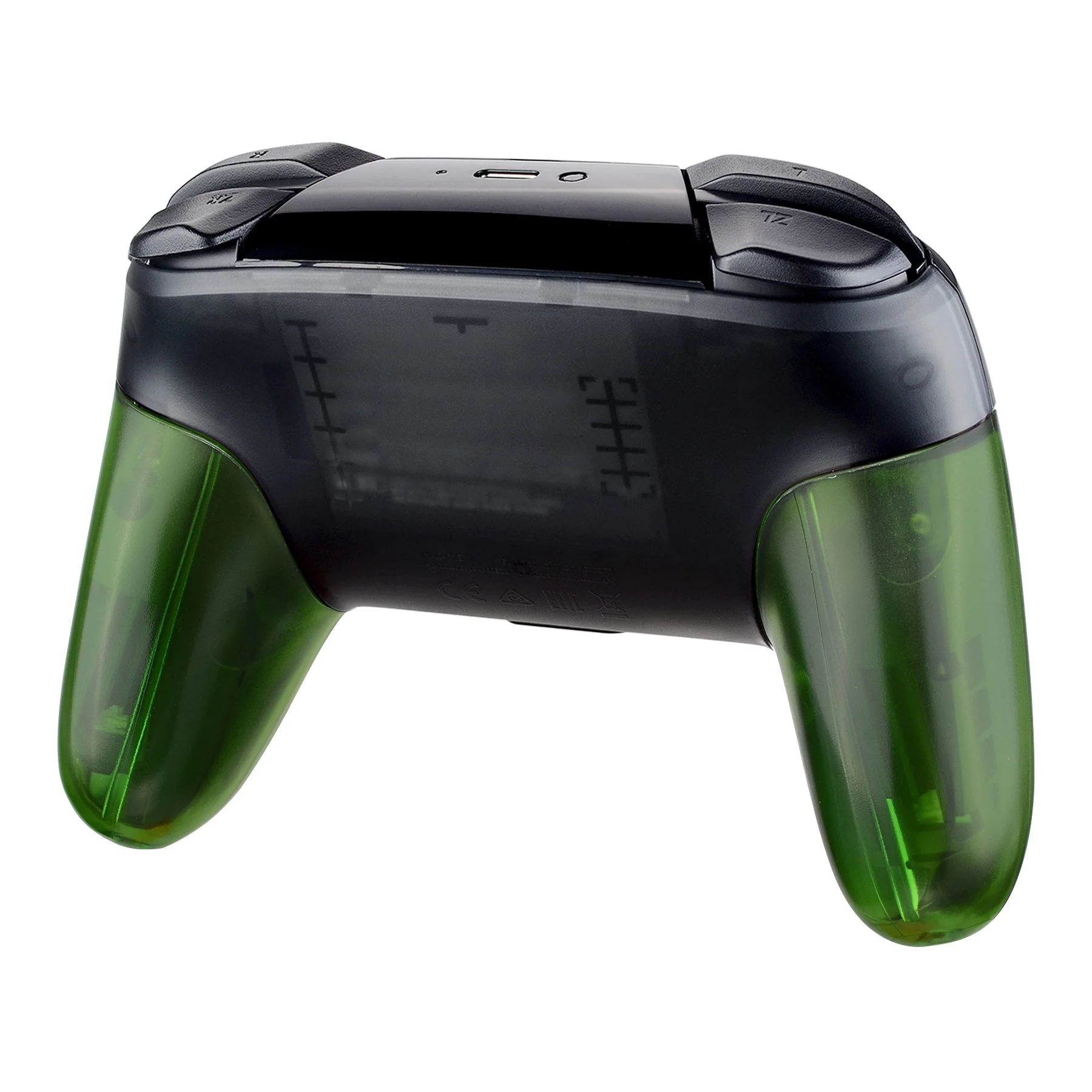 eXtremeRate Replacement Handle Grips for Nintendo Switch Pro Controller - Transparent Clear Green - Image 5