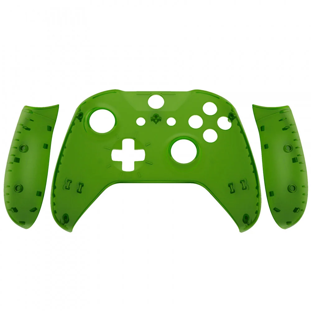 eXtremeRate Replacement Front Housing Shell with Side Rails Panel for Xbox One X & S Controller (Model 1708) - Transparent Clear Green - Image 10