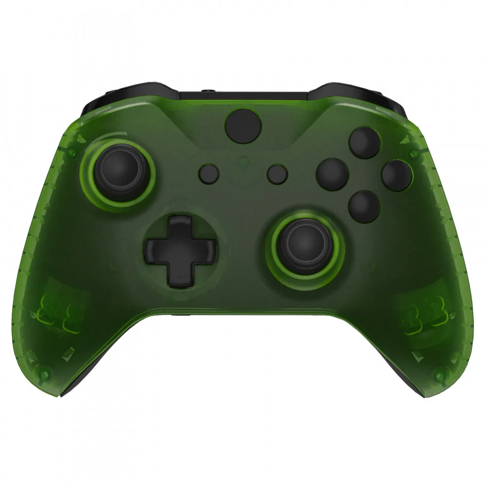 eXtremeRate Replacement Front Housing Shell with Side Rails Panel for Xbox One X & S Controller (Model 1708) - Transparent Clear Green - Image 5