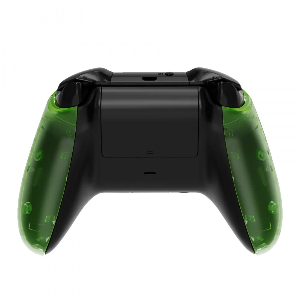 eXtremeRate Replacement Front Housing Shell with Side Rails Panel for Xbox One X & S Controller (Model 1708) - Transparent Clear Green - Image 9
