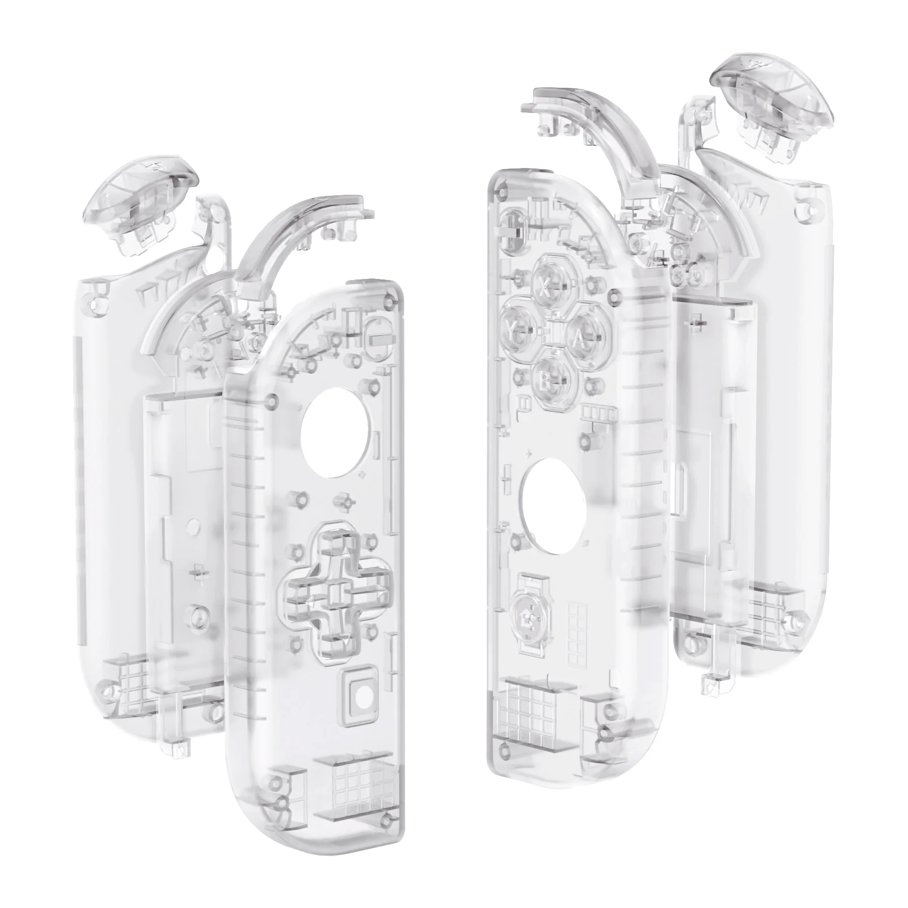 eXtremeRate Dpad Version Replacement Full Set Shell Case with Buttons for Joycon of NS Switch - Transparent Clear - Image 11