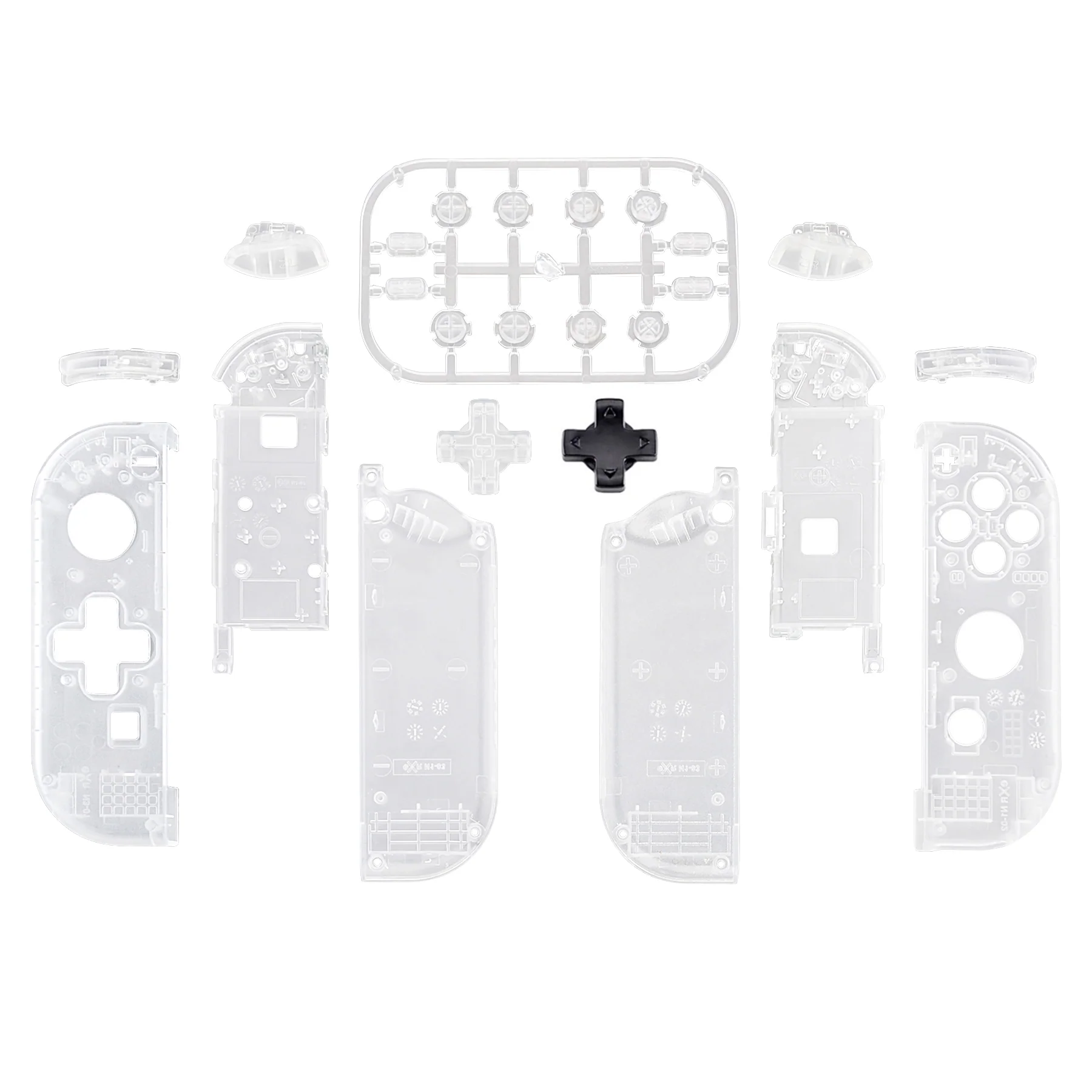 eXtremeRate Dpad Version Replacement Full Set Shell Case with Buttons for Joycon of NS Switch - Transparent Clear - Image 2