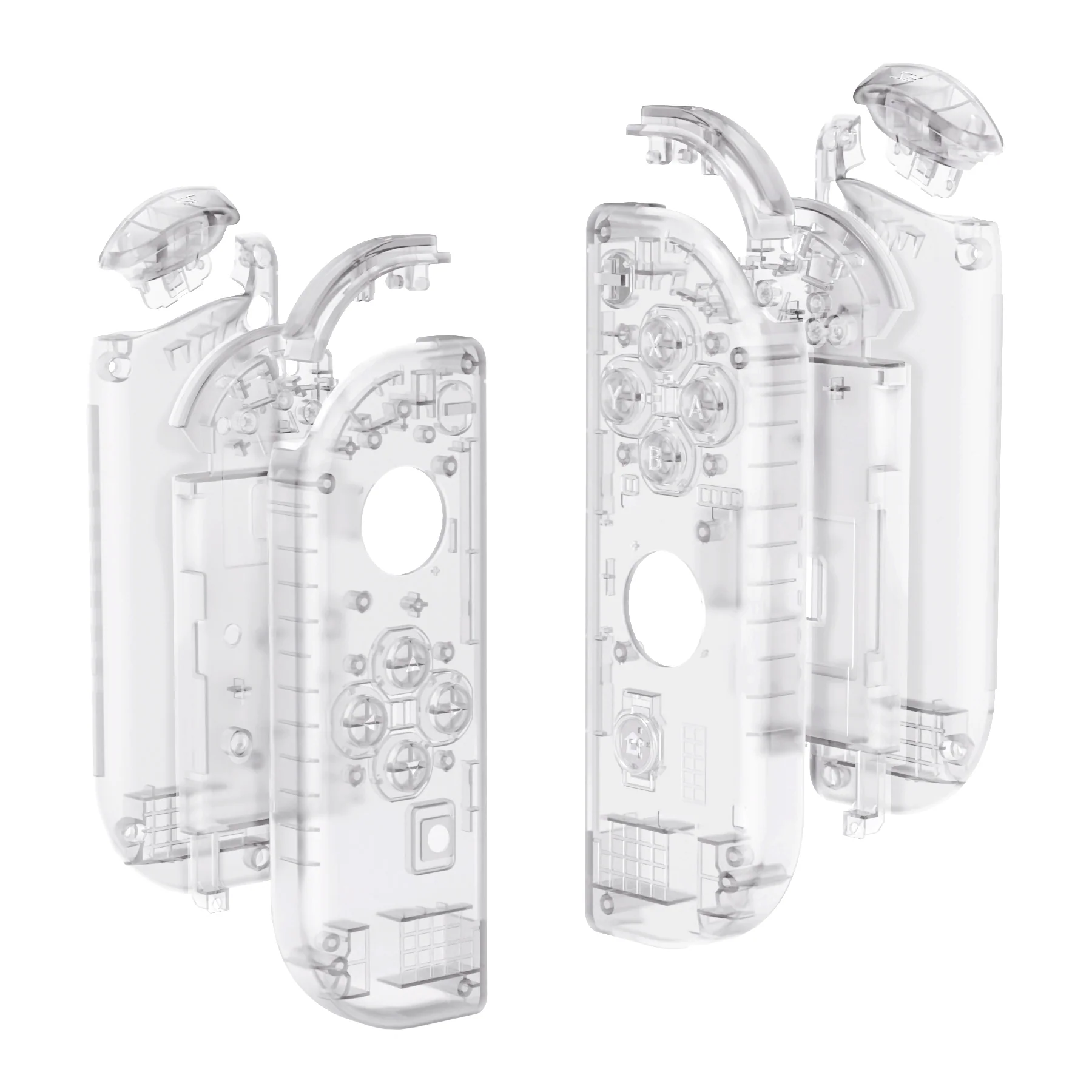 eXtremeRate Replacement Full Set Shell Case with Buttons for Joycon of NS Switch - Transparent Clear - Image 10