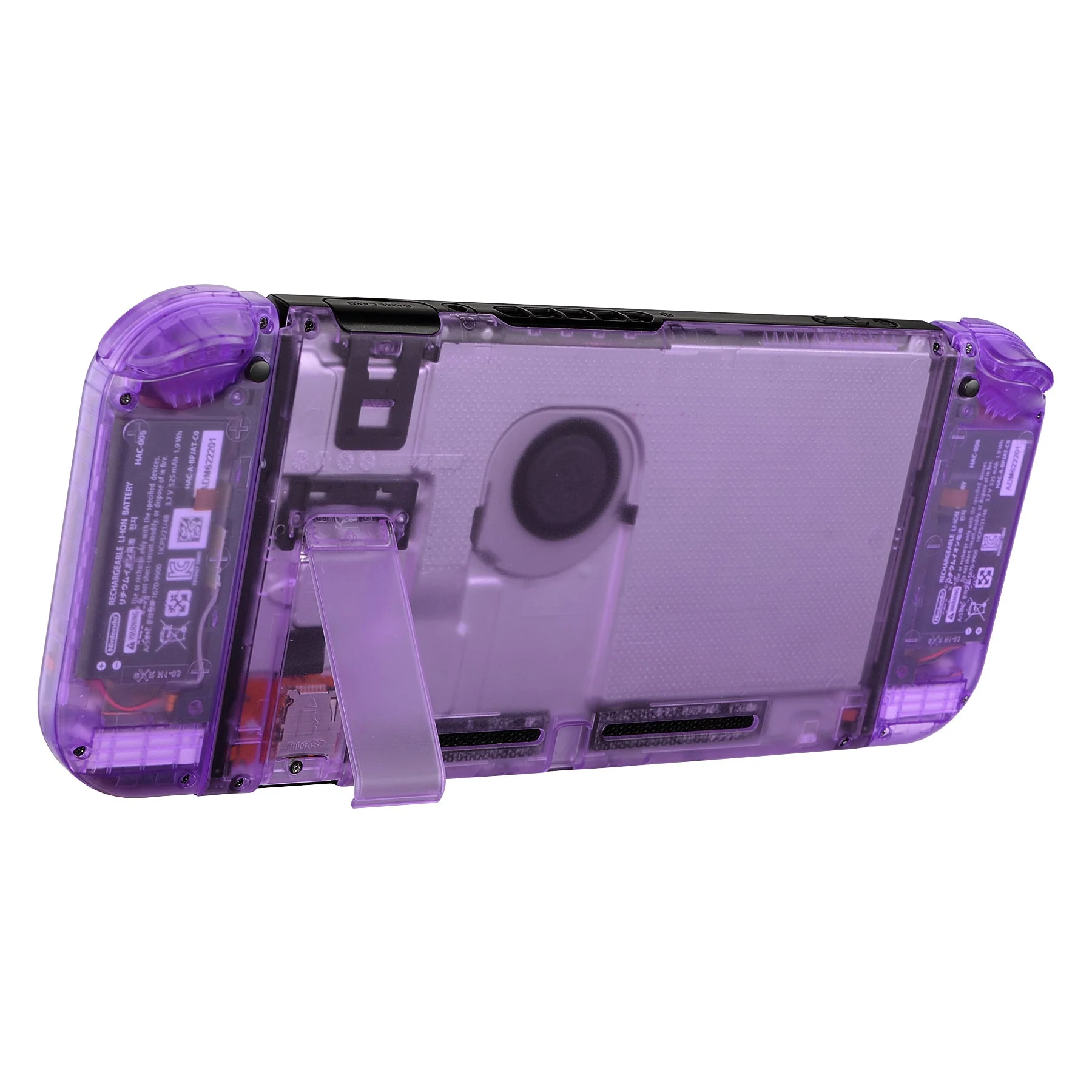 eXtremeRate Replacement Full Set Shells with Buttons for Nintendo Switch - Clear Atomic Purple - Image 10