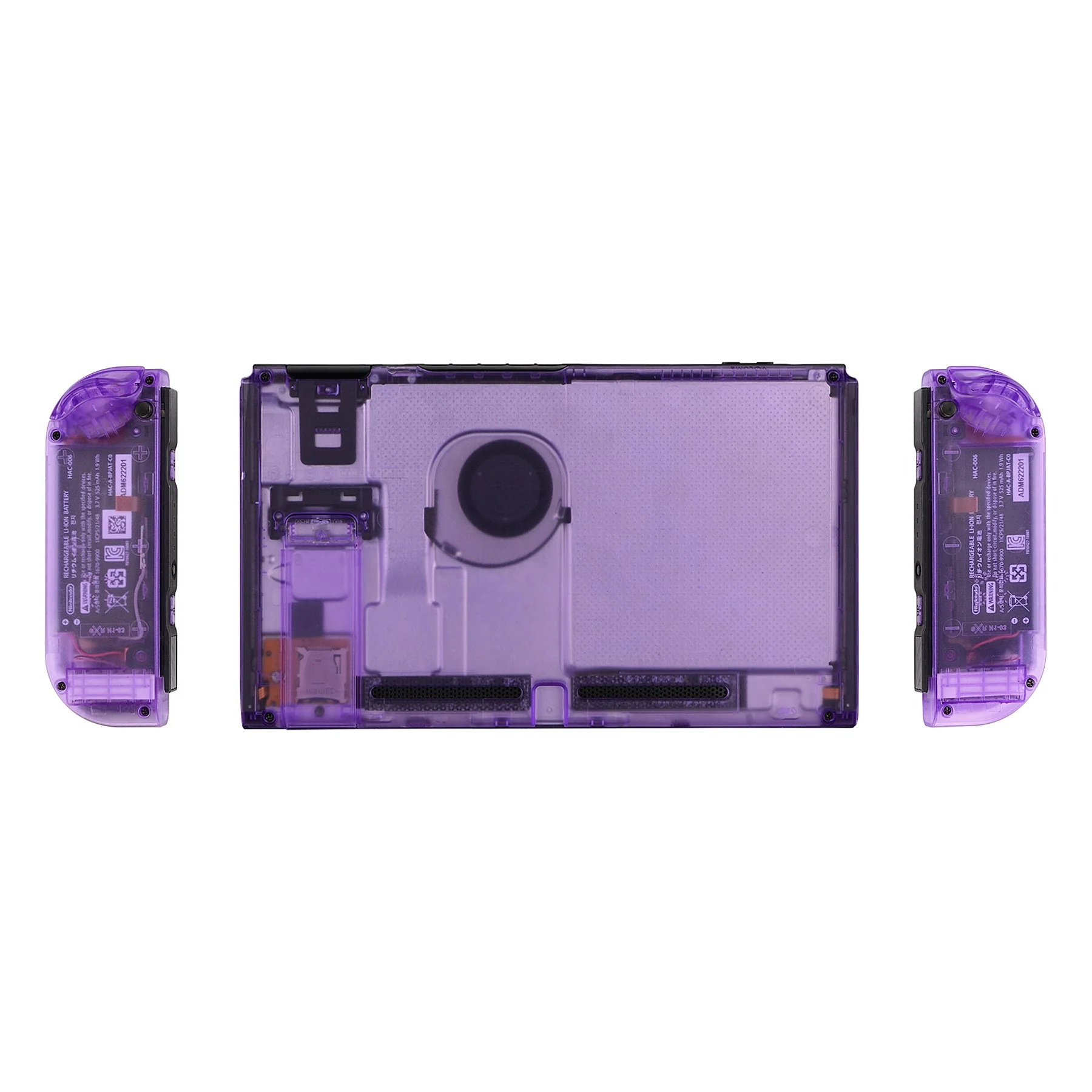 eXtremeRate Replacement Full Set Shells with Buttons for Nintendo Switch - Clear Atomic Purple - Image 11