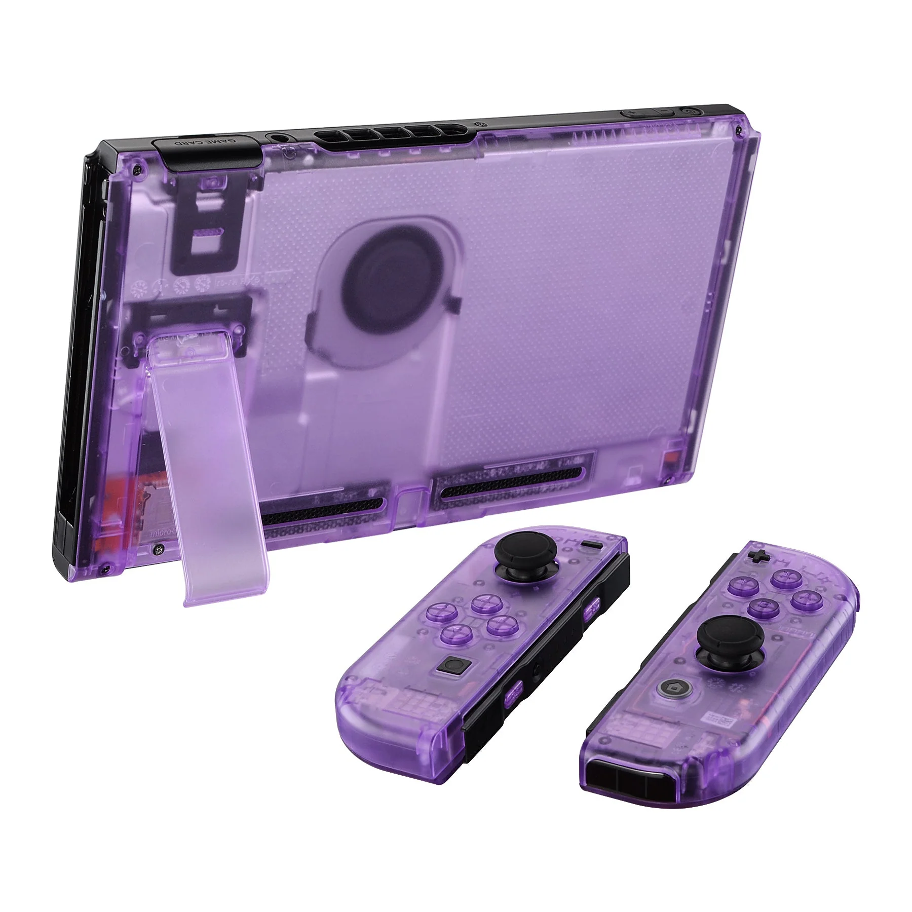 eXtremeRate Replacement Full Set Shells with Buttons for Nintendo Switch - Clear Atomic Purple - Image 4