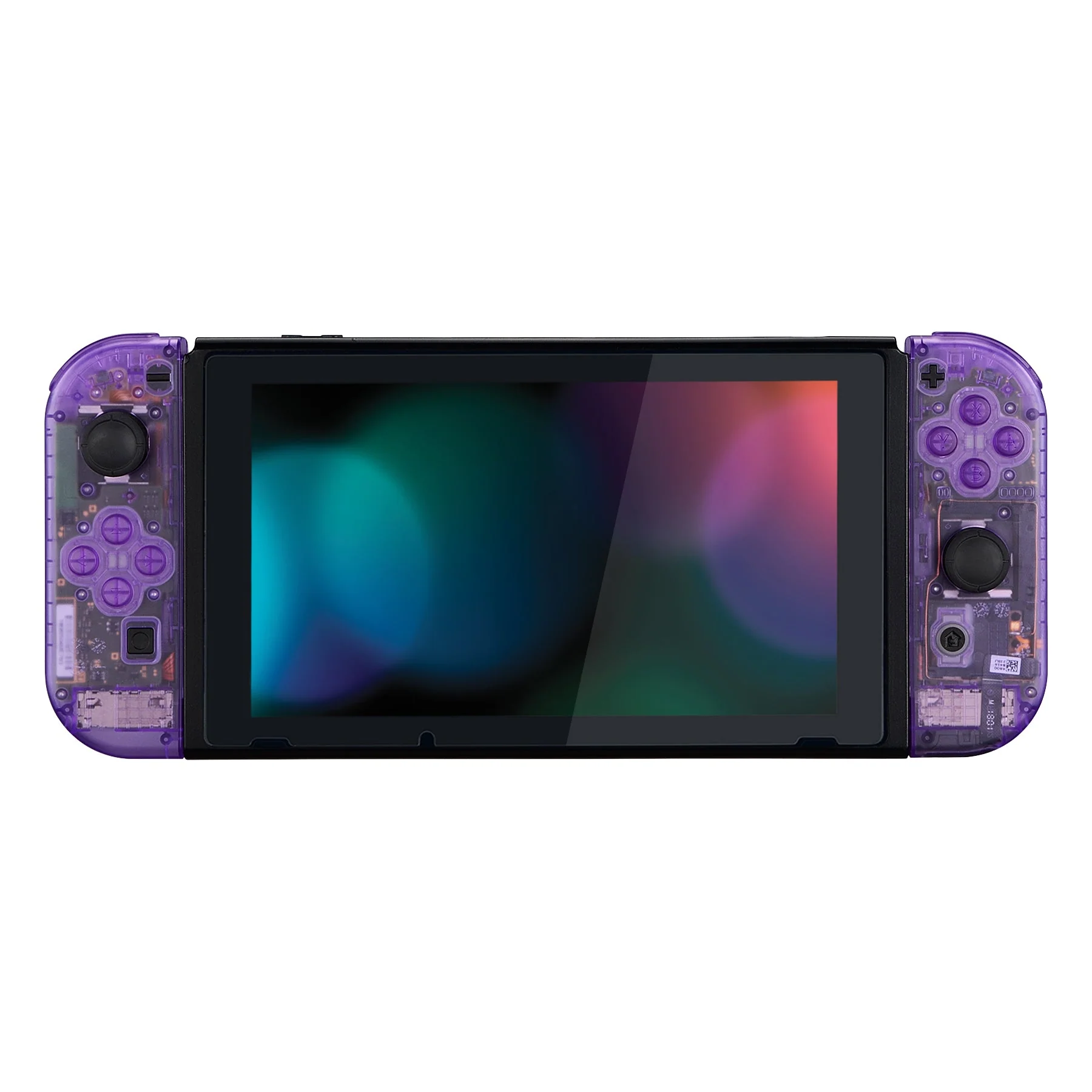 eXtremeRate Replacement Full Set Shells with Buttons for Nintendo Switch - Clear Atomic Purple - Image 6