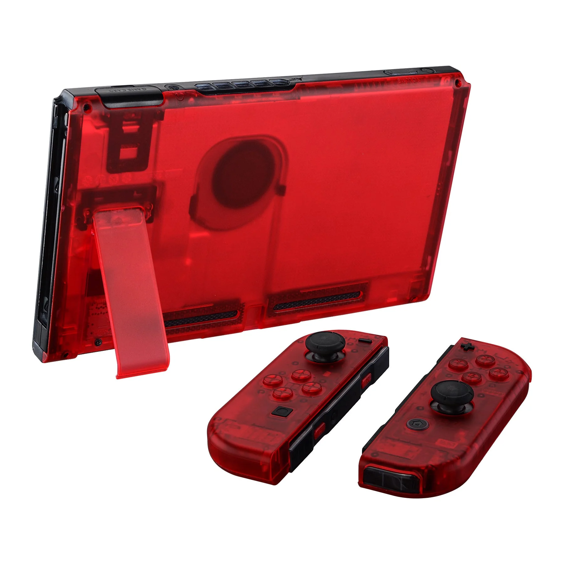 eXtremeRate Replacement Full Set Shells with Buttons for Nintendo Switch - Clear Red - Image 4