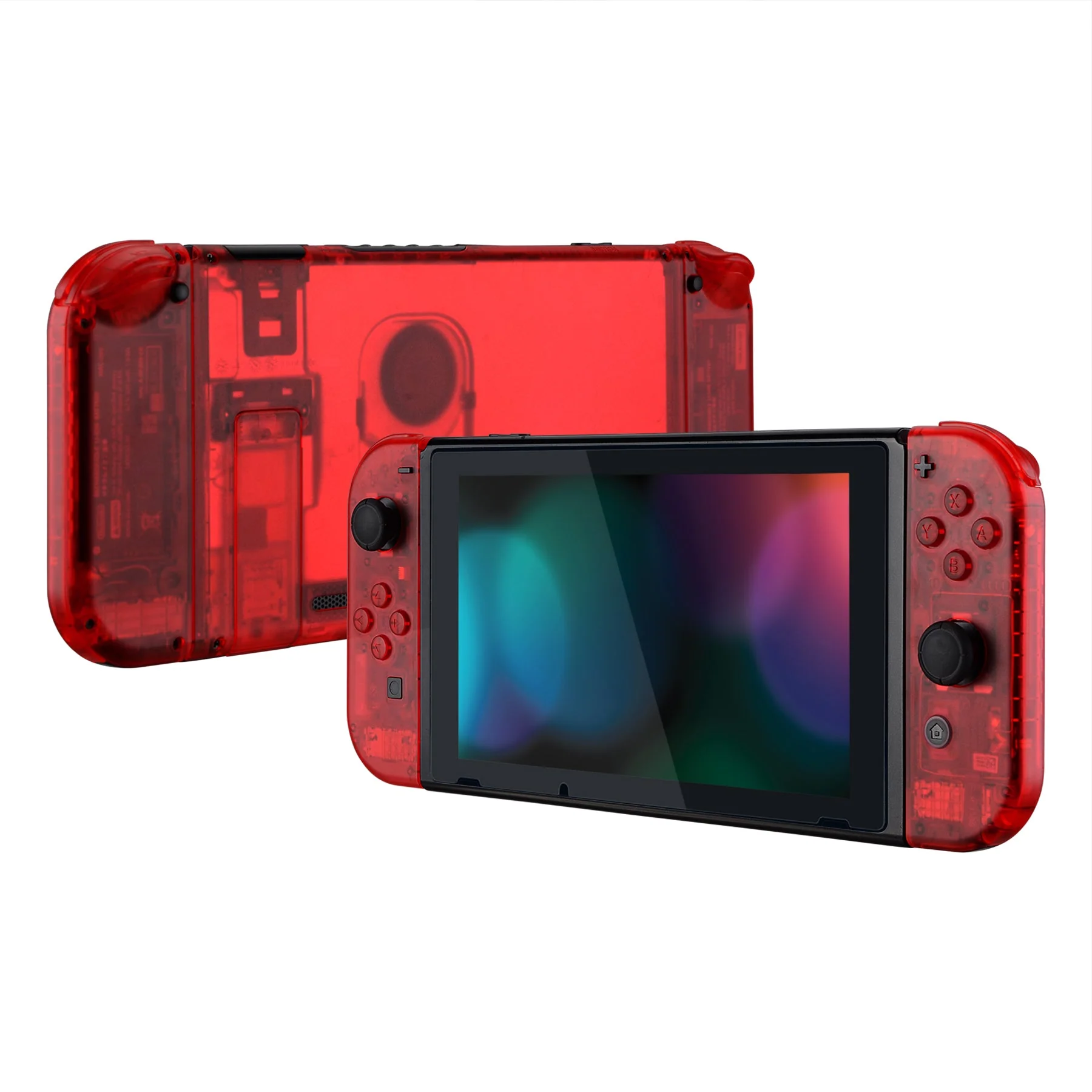 eXtremeRate Replacement Full Set Shells with Buttons for Nintendo Switch - Clear Red - Image 5
