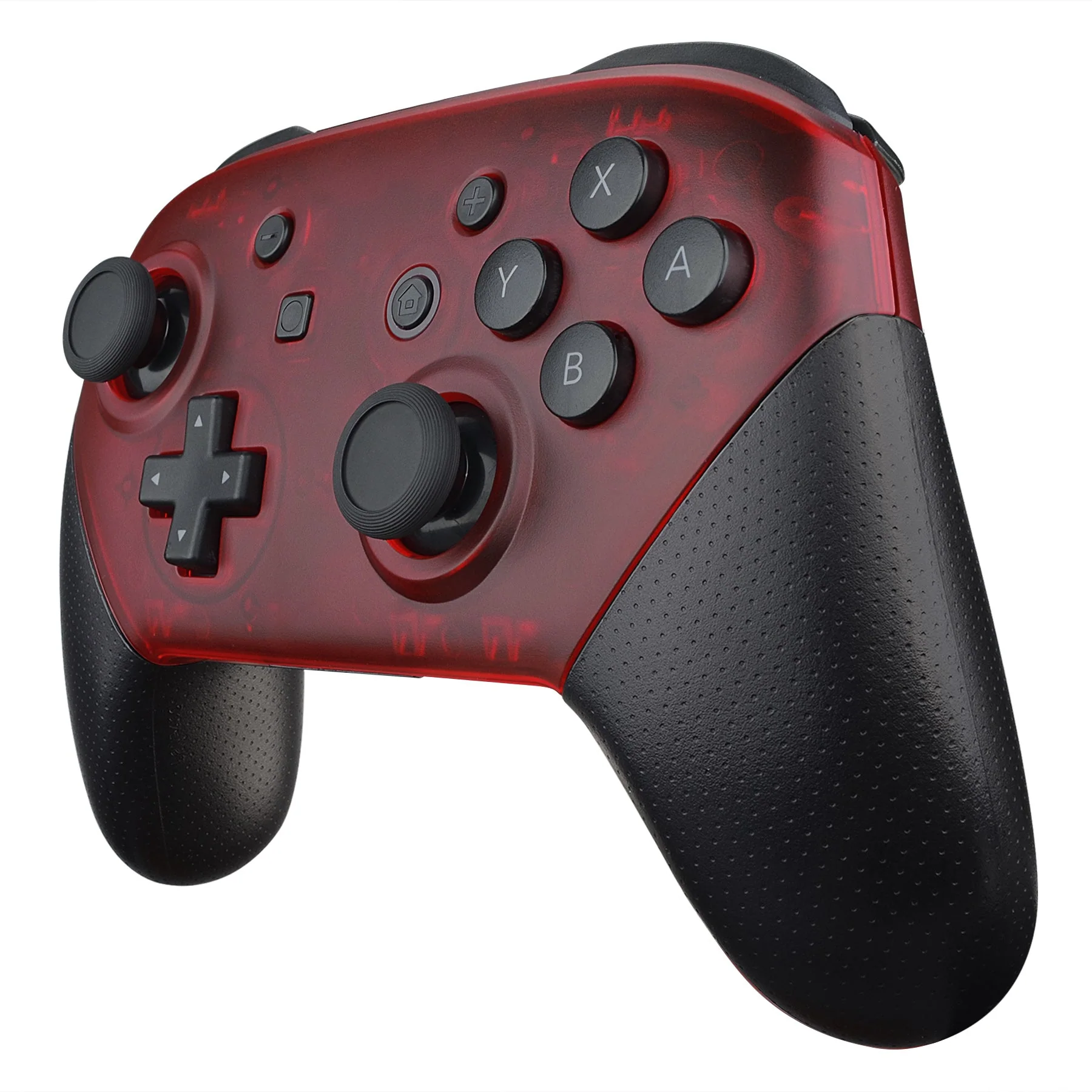 eXtremeRate Replacement Faceplate and Backplate for Nintendo Switch Pro Controller - Transparent Clear Red - Image 4