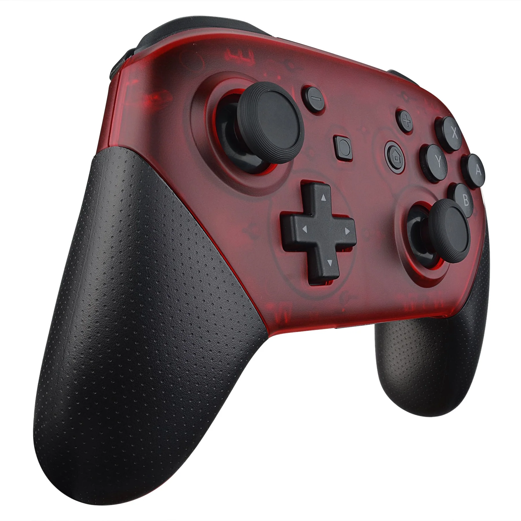 eXtremeRate Replacement Faceplate and Backplate for Nintendo Switch Pro Controller - Transparent Clear Red - Image 5
