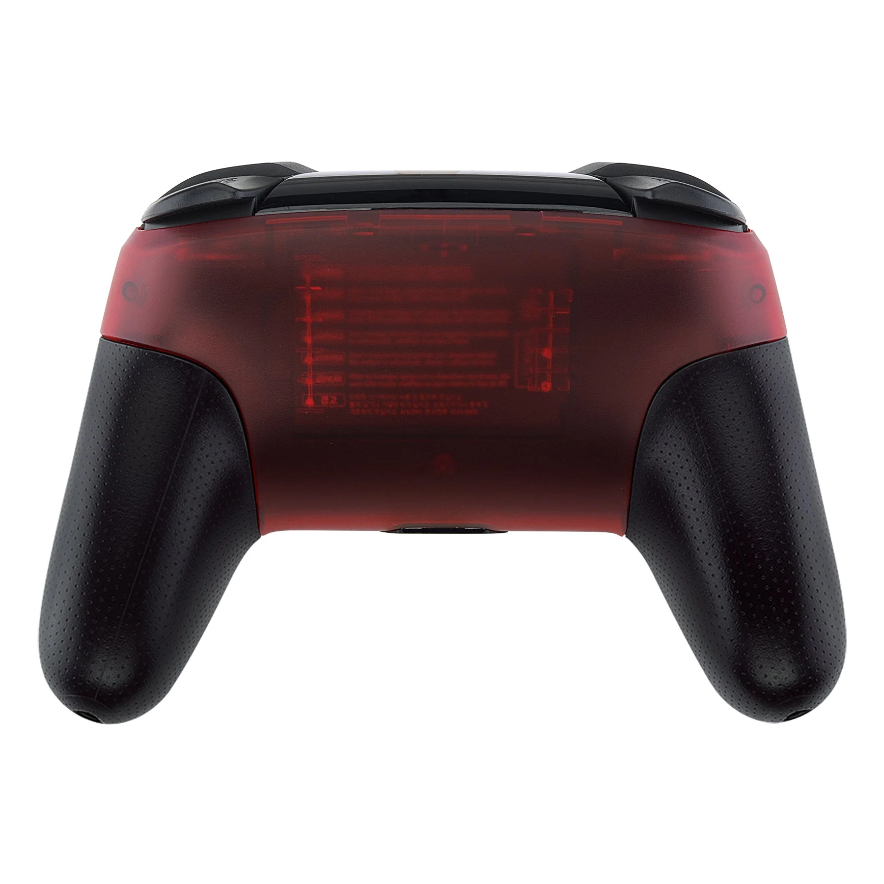 eXtremeRate Replacement Faceplate and Backplate for Nintendo Switch Pro Controller - Transparent Clear Red - Image 7