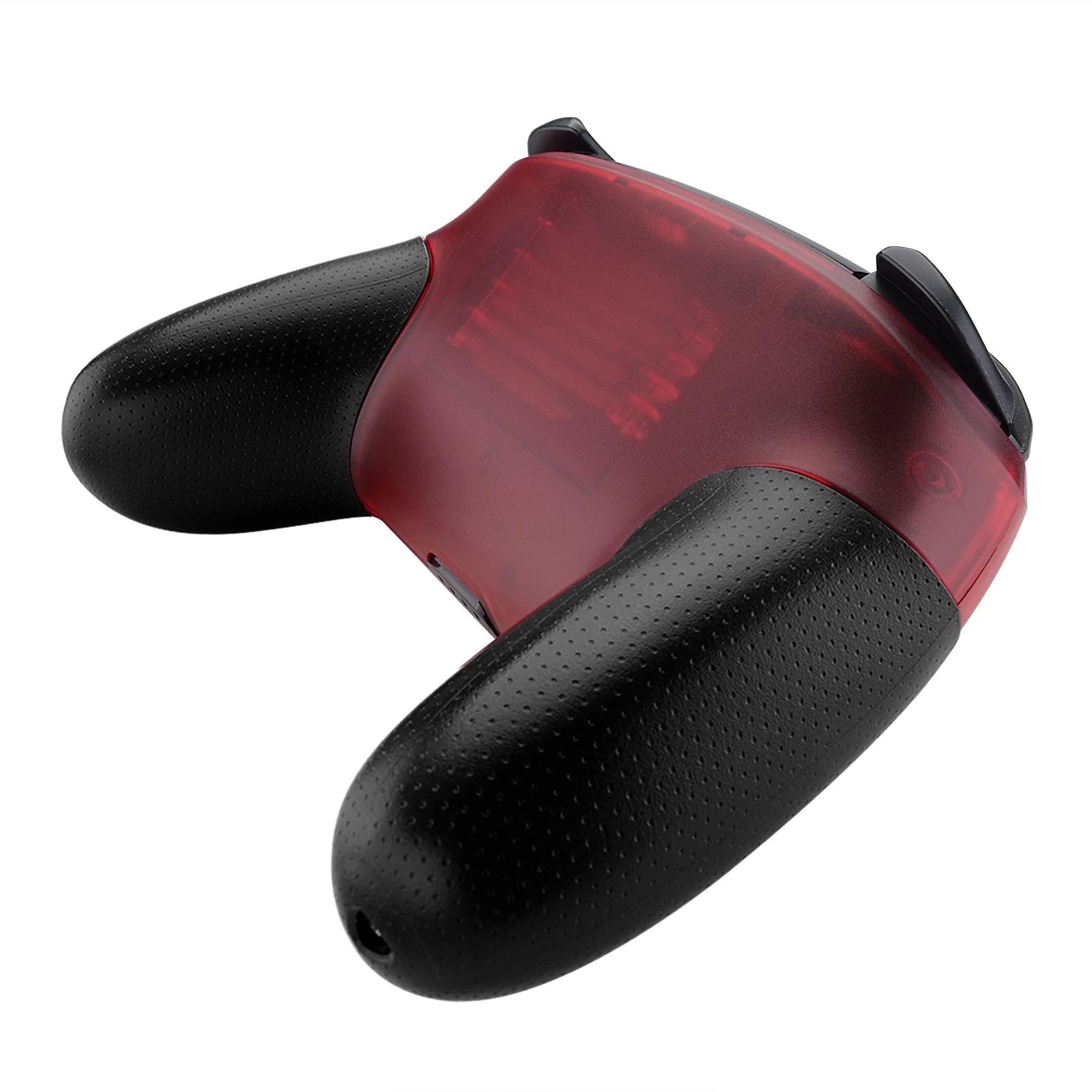 eXtremeRate Replacement Faceplate and Backplate for Nintendo Switch Pro Controller - Transparent Clear Red - Image 8