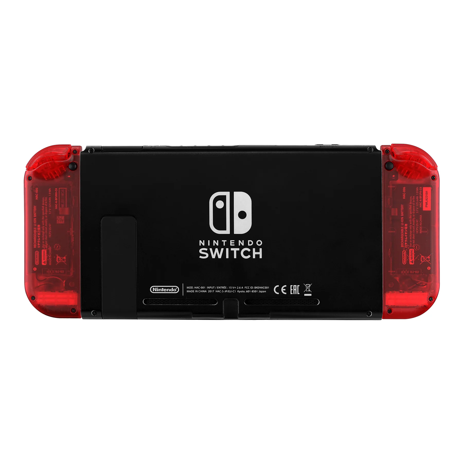 eXtremeRate Replacement Full Set Shell Case with Buttons for Joycon of NS Switch - Transparent Clear Red - Image 7
