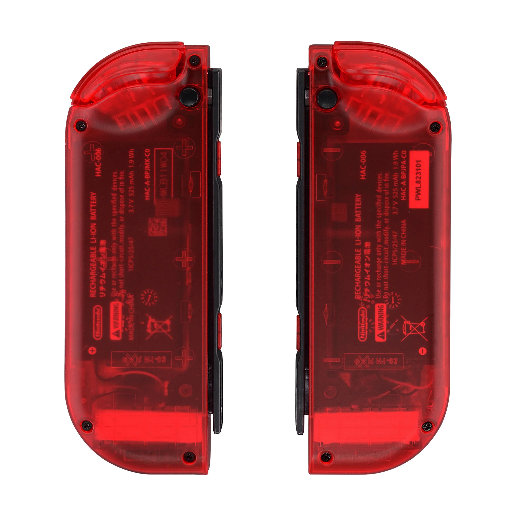 eXtremeRate Replacement Full Set Shell Case with Buttons for Joycon of NS Switch - Transparent Clear Red - Image 8