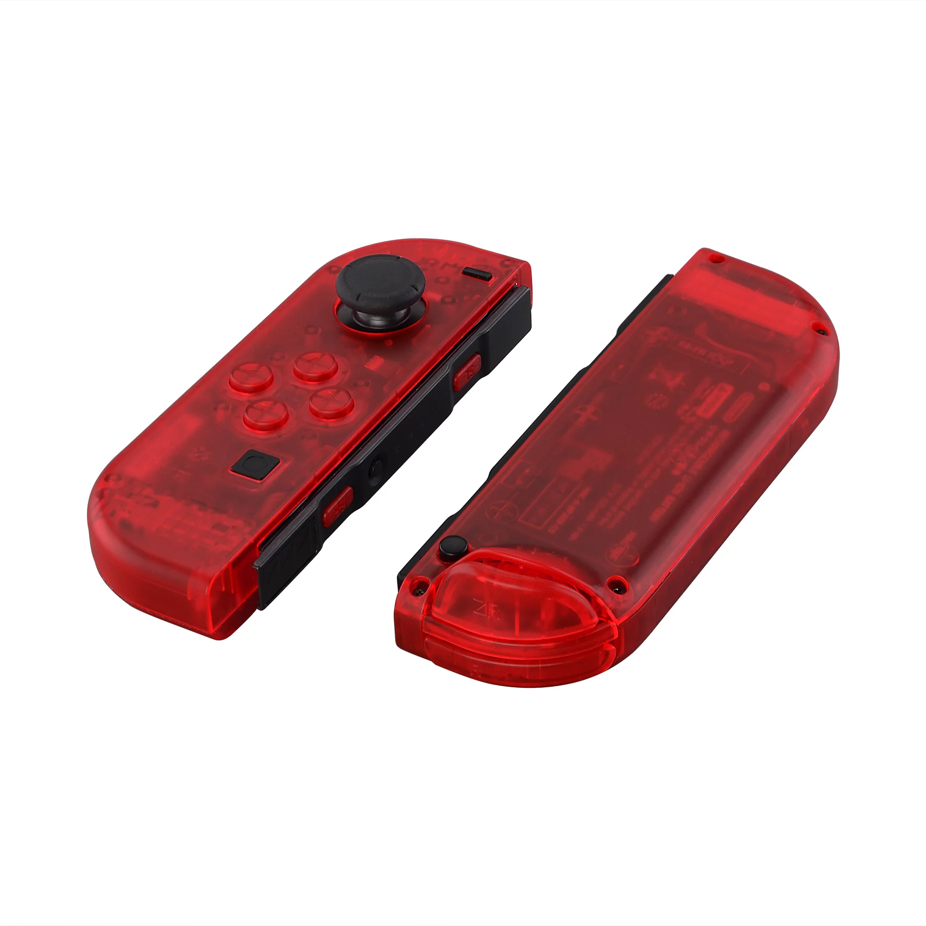 eXtremeRate Replacement Full Set Shell Case with Buttons for Joycon of NS Switch - Transparent Clear Red - Image 9