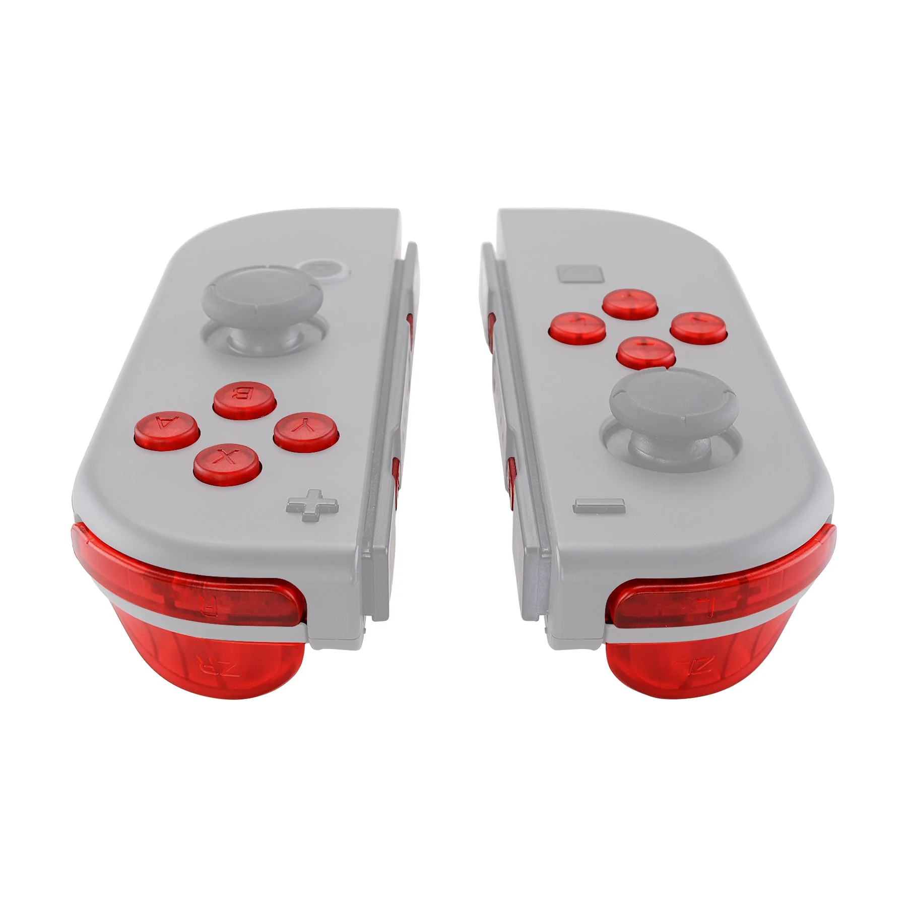 eXtremeRate Replacement Full Set Buttons for Joycon of NS Switch - Transparent Clear Red - Image 5