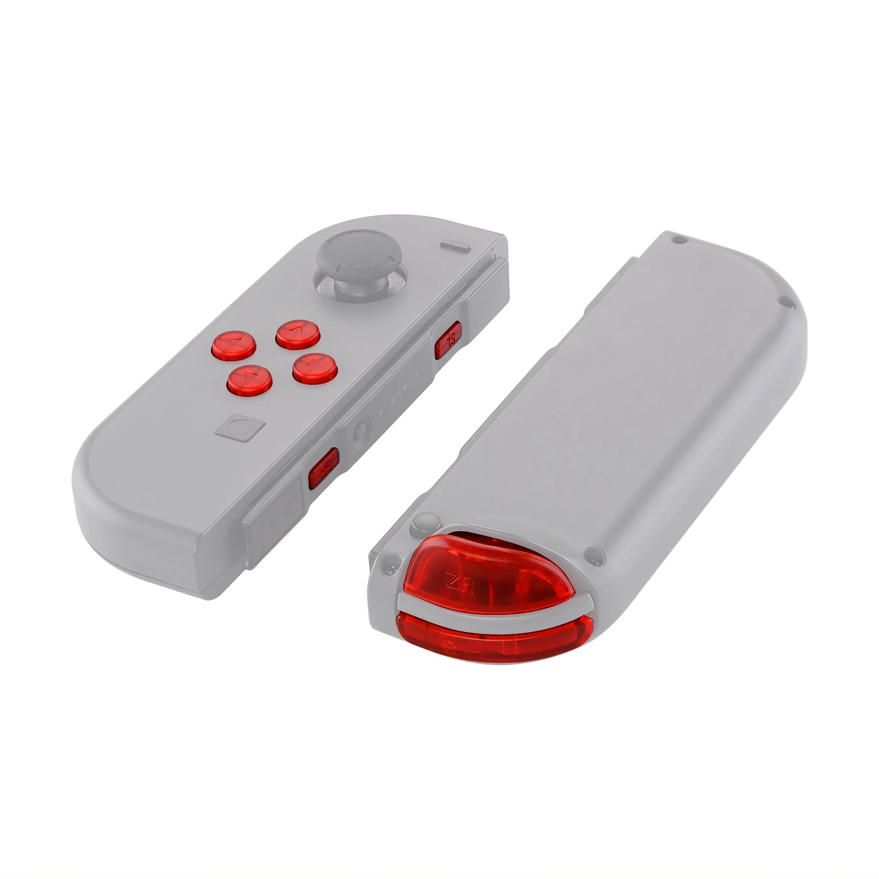 eXtremeRate Replacement Full Set Buttons for Joycon of NS Switch - Transparent Clear Red - Image 6