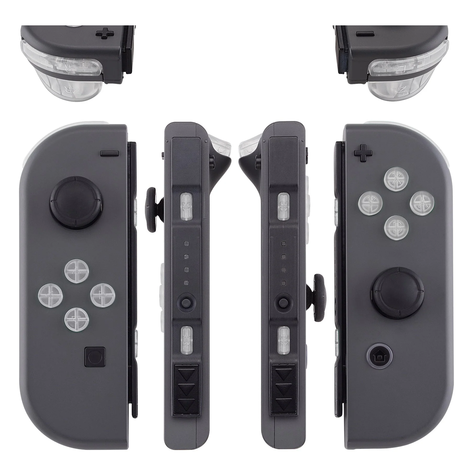 eXtremeRate Replacement Full Set Buttons for Joycon of NS Switch - Transparent Clear - Image 3
