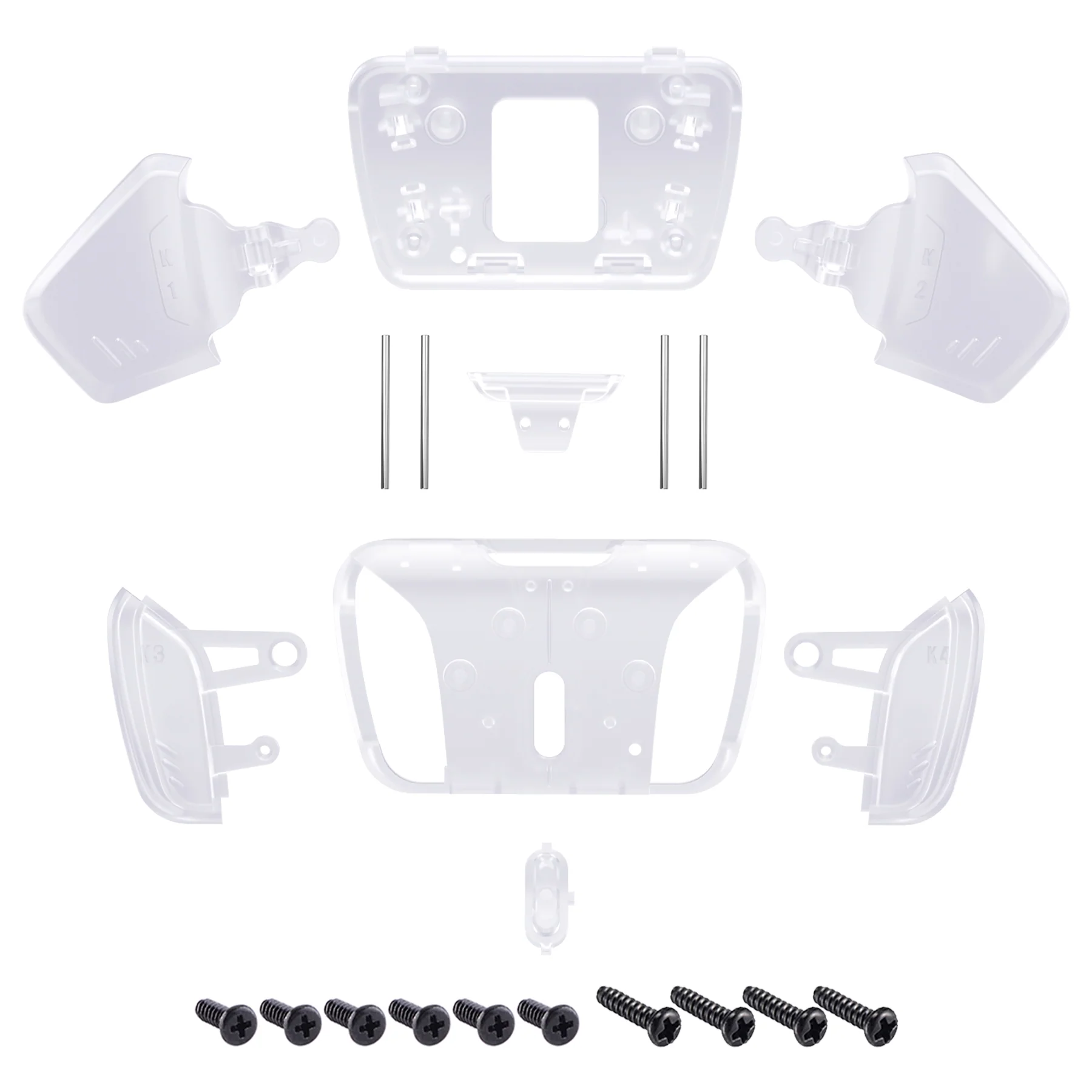 eXtremeRate Replacement Redesigned K1 K2 K3 K4 Back Buttons Housing Shell for eXtremeRate RISE4 Remap Kit, Compatible with PS5 Controller - Transparent Clear - Image 2