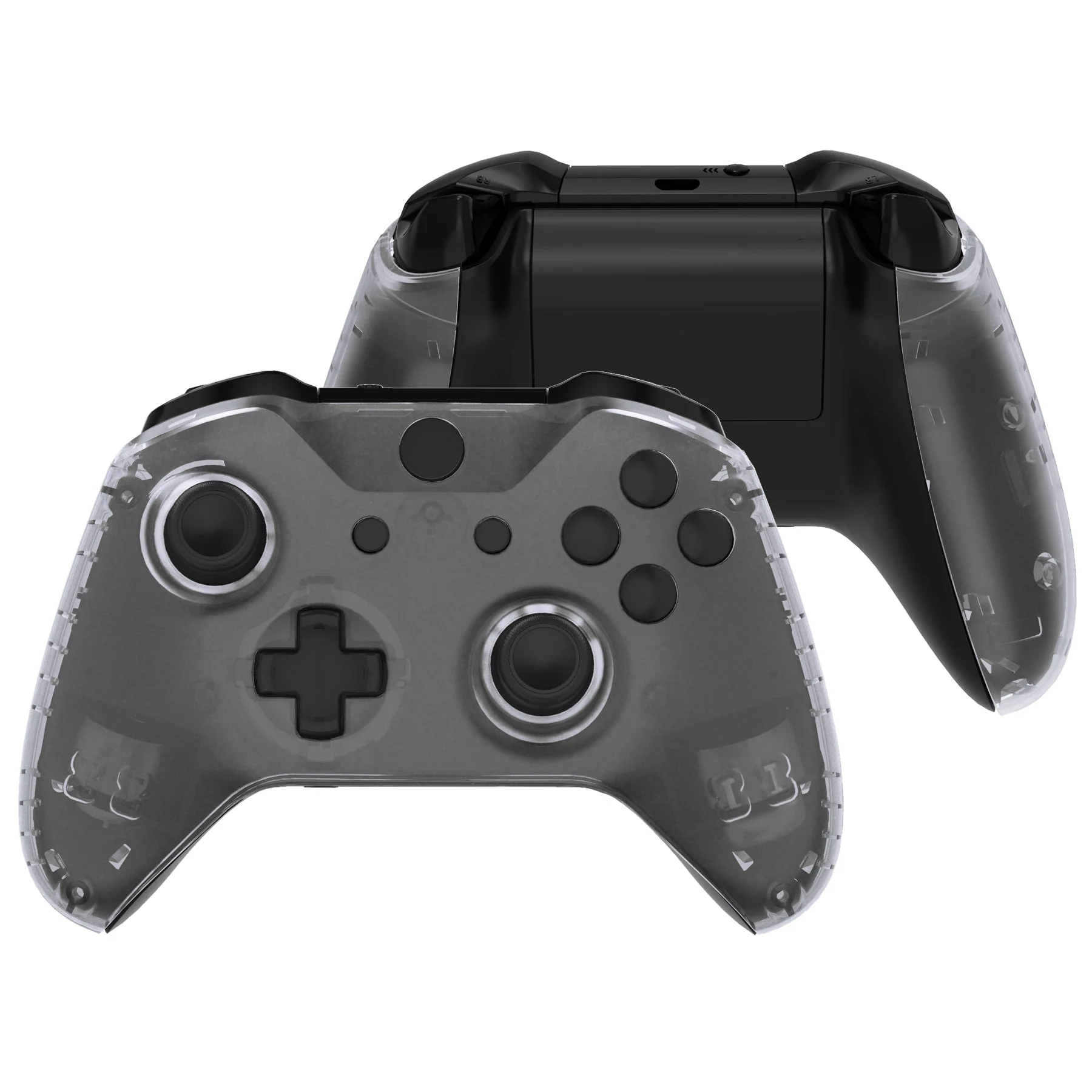 eXtremeRate Replacement Front Housing Shell with Side Rails Panel for Xbox One X & S Controller (Model 1708) - Transparent Clear - Image 2