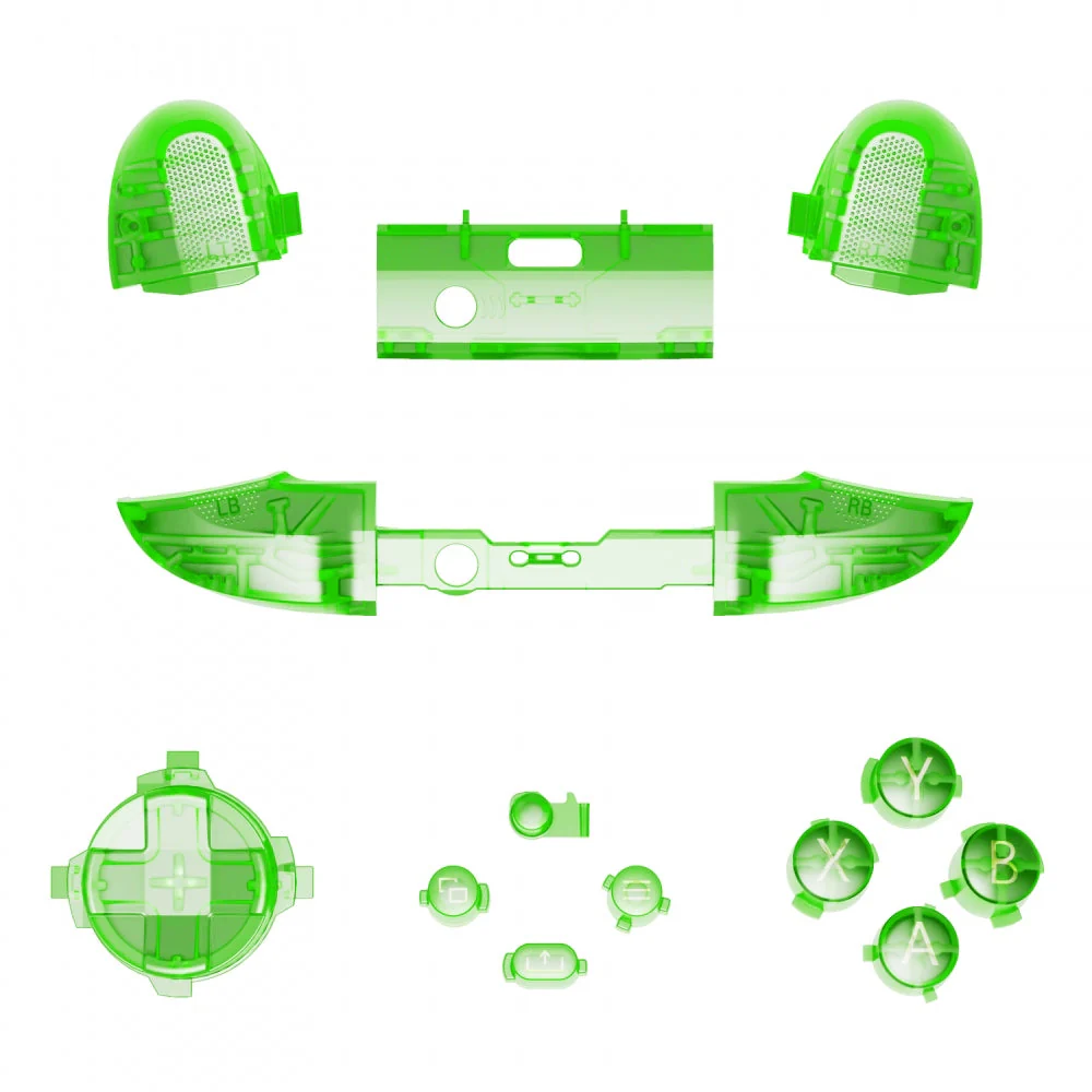 eXtremeRate Replacement Full Set Buttons for Xbox Series X & S Controller - Clear Green - Image 2