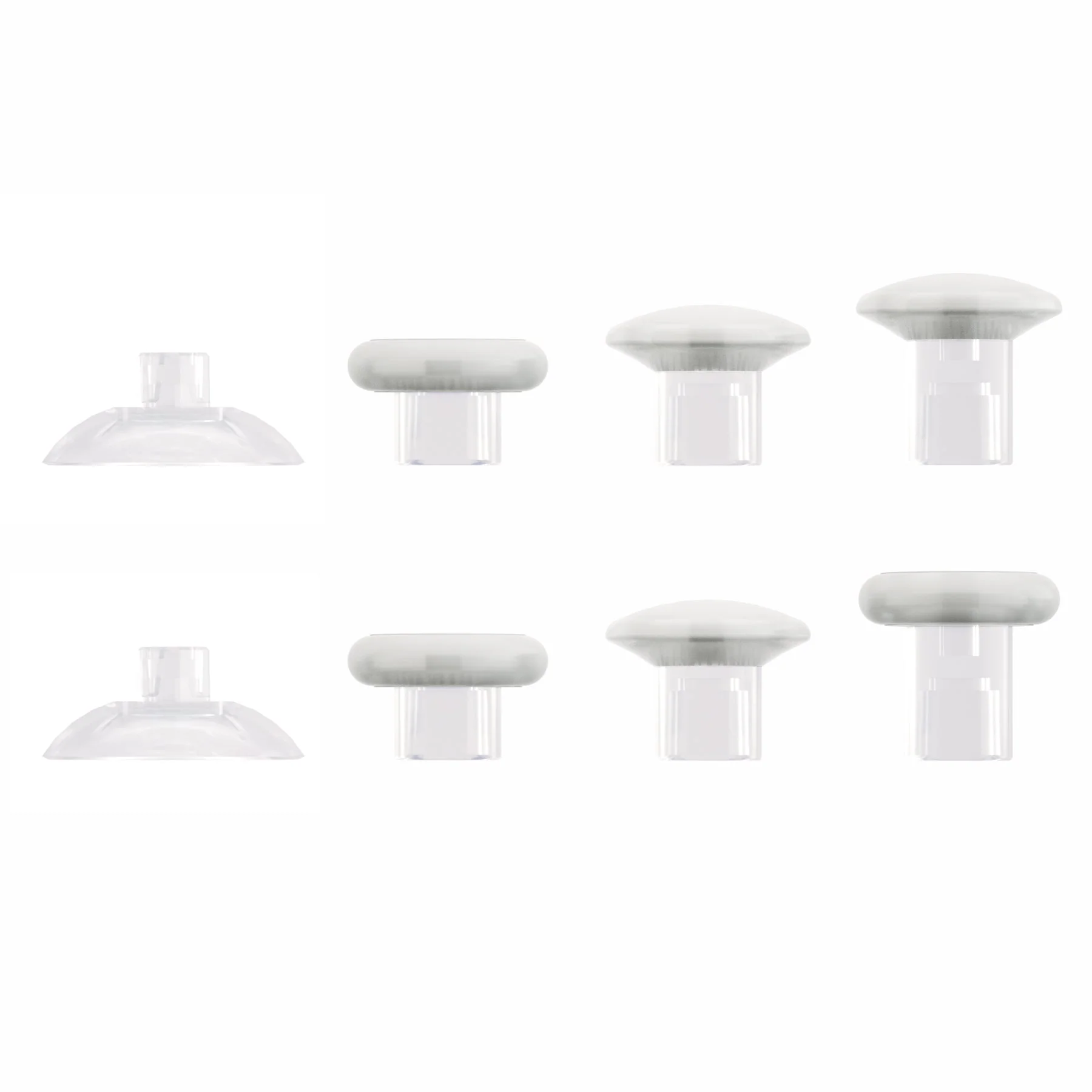 eXtremeRate Interchangeable Ergonomic Thumbsticks with 3 Height Domed and Concave Grips for Nintendo Switch Pro Controller - Transparent Clear - Image 5
