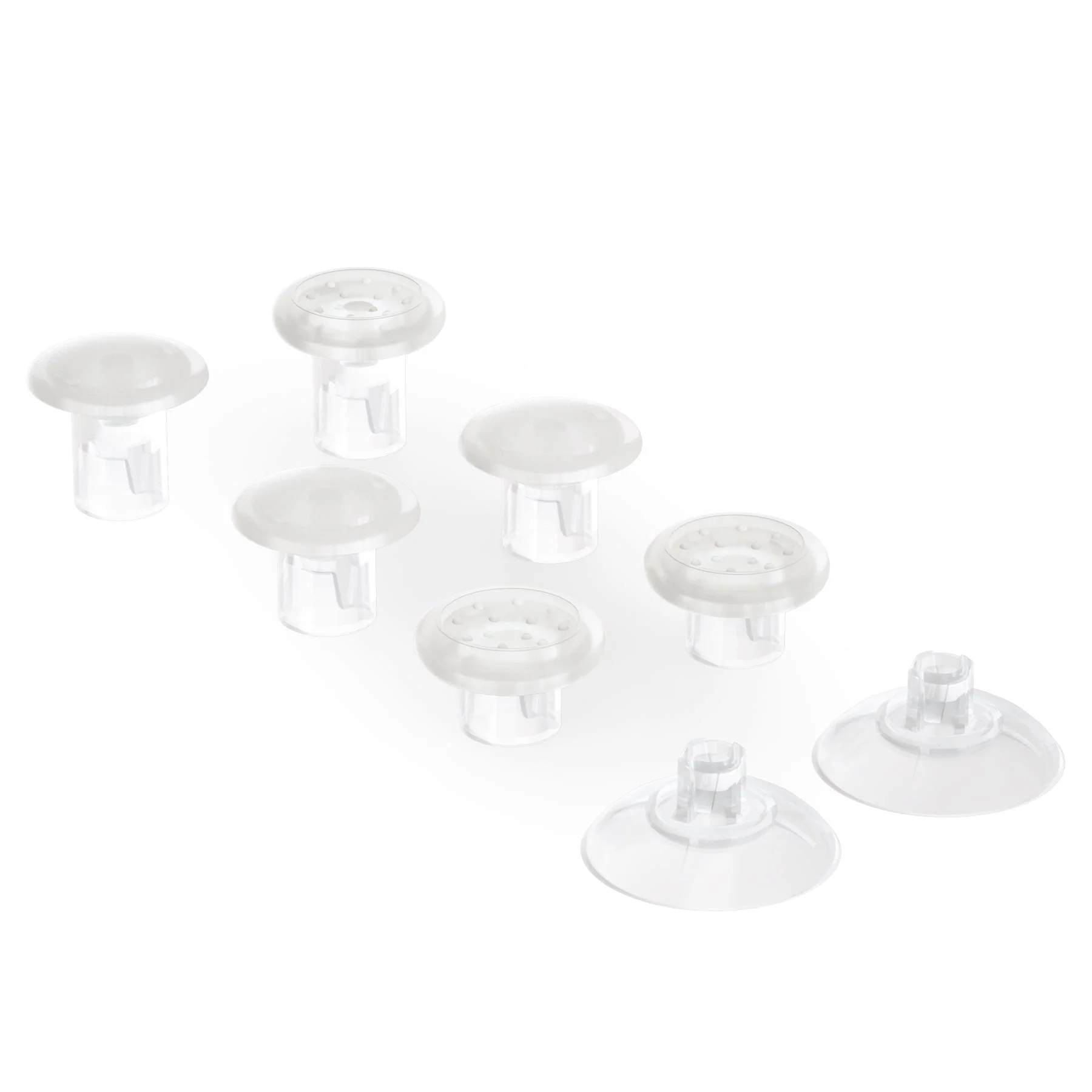 eXtremeRate Interchangeable Ergonomic Thumbsticks with 3 Height Domed and Concave Grips for Nintendo Switch Pro Controller - Transparent Clear - Image 6