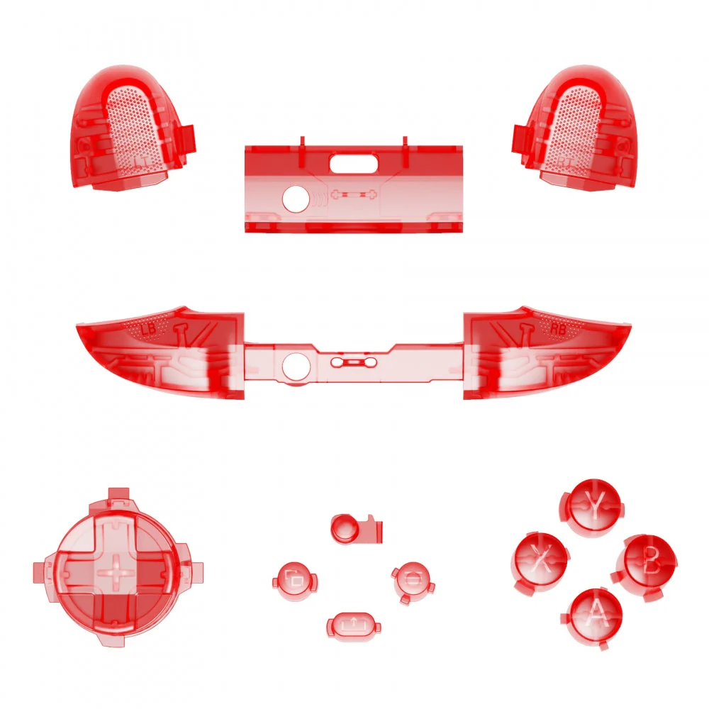 eXtremeRate Replacement Full Set Buttons for Xbox Series X & S Controller - Clear Red - Image 2