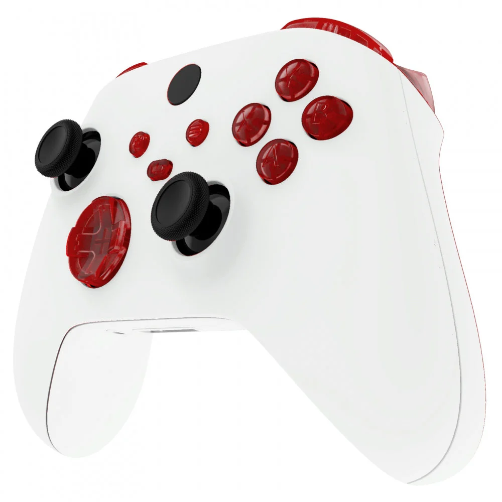 eXtremeRate Replacement Full Set Buttons for Xbox Series X & S Controller - Clear Red - Image 4