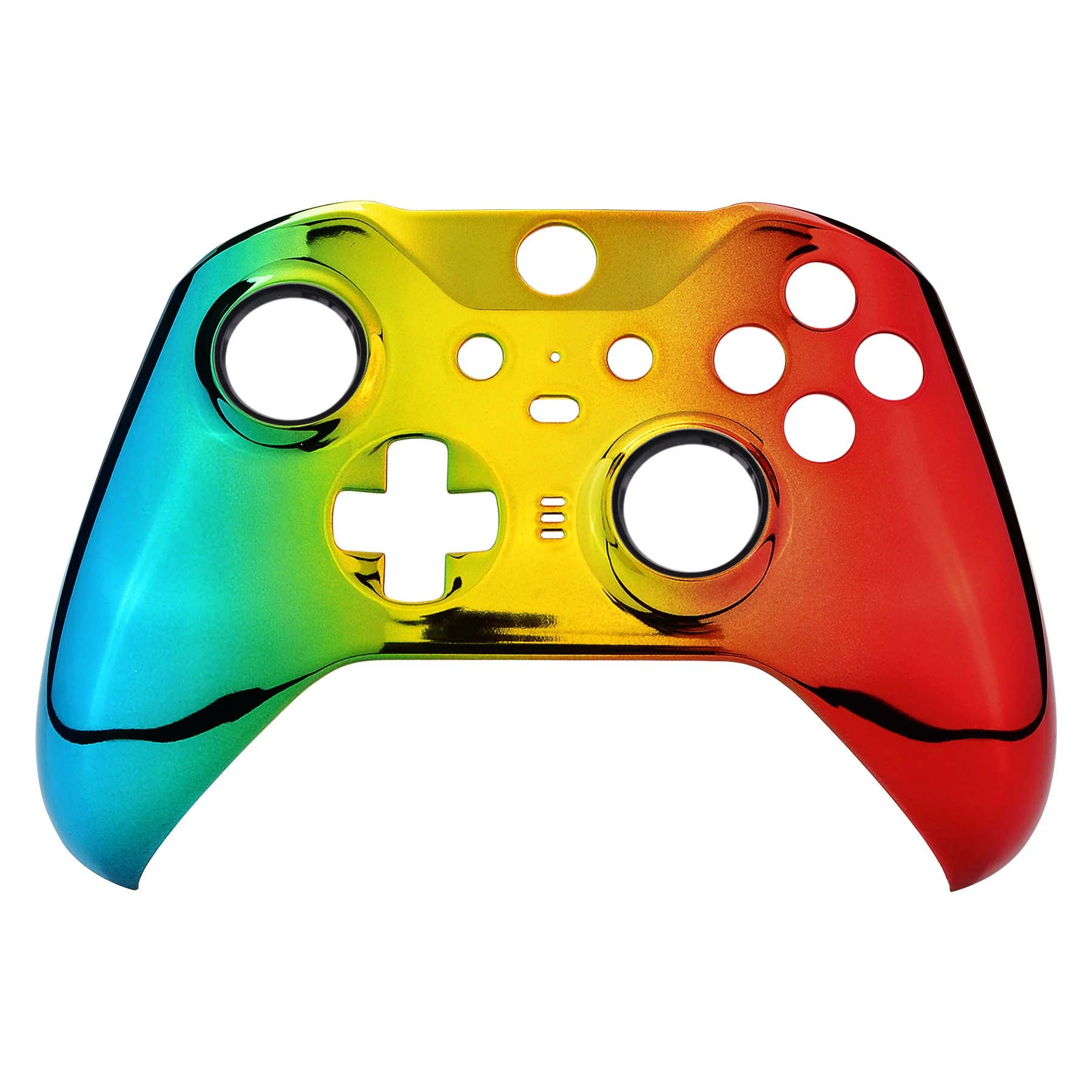 eXtremeRate Replacement Front Housing Shell Case with Accent Rings for Xbox One Elite Series 2 & Elite 2 Core Controller (Model 1797) - Chrome Cyan Gold Red Glossy - Image 8