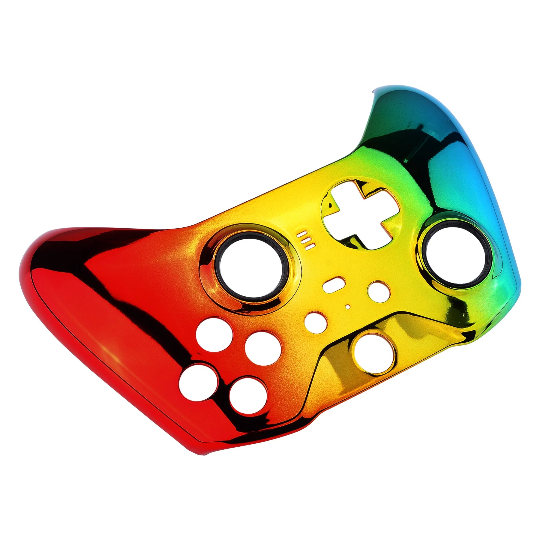 eXtremeRate Replacement Front Housing Shell Case with Accent Rings for Xbox One Elite Series 2 & Elite 2 Core Controller (Model 1797) - Chrome Cyan Gold Red Glossy - Image 9