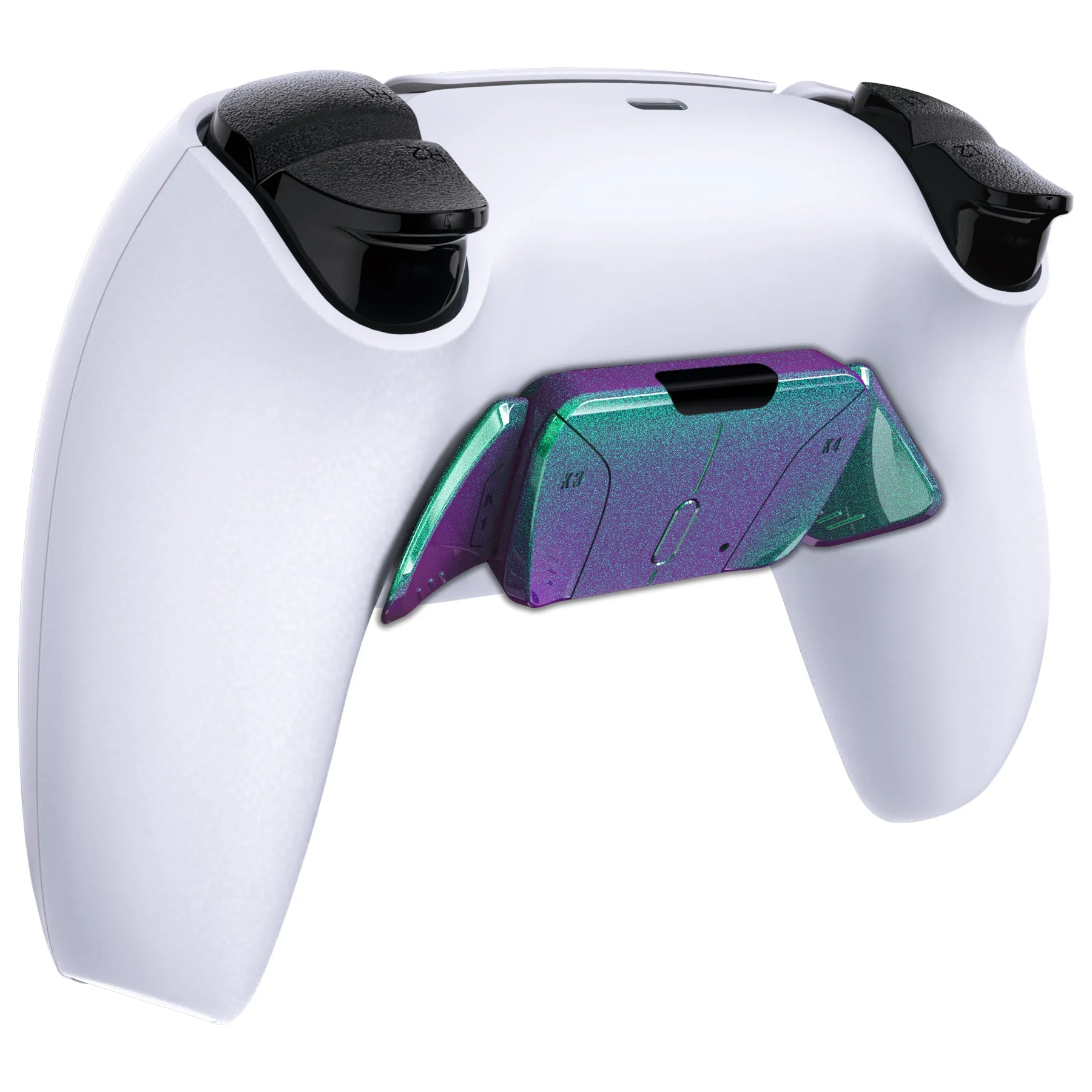 eXtremeRate Turn RISE to RISE4 Kit – Redesigned K1 K2 K3 K4 Back Buttons Housing & Remap PCB Board for eXtremeRate RISE & RISE4 Remap kit, Compatible with PS5 Controller - Chameleon Green Purple - Image 6