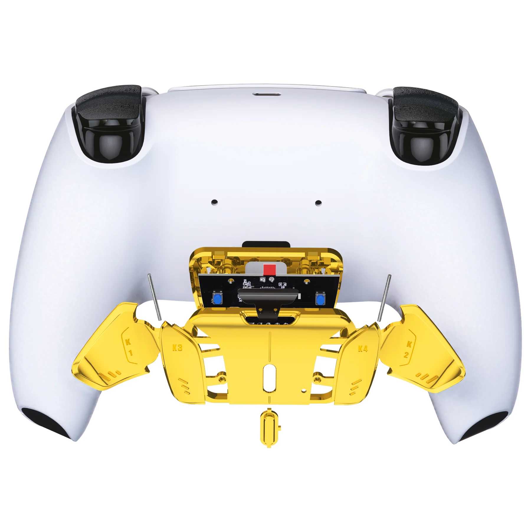 eXtremeRate Turn RISE to RISE4 Kit – Redesigned K1 K2 K3 K4 Back Buttons Housing & Remap PCB Board for eXtremeRate RISE & RISE4 Remap kit, Compatible with PS5 Controller - Chrome Gold - Image 7