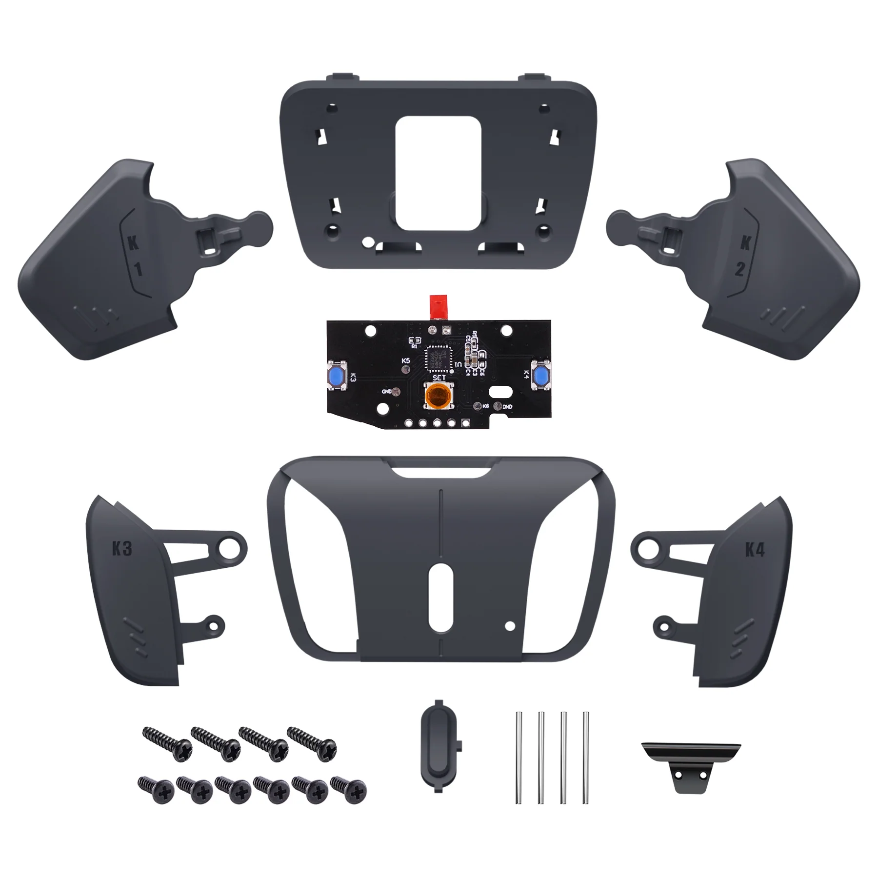 eXtremeRate Turn RISE to RISE4 Kit – Redesigned K1 K2 K3 K4 Back Buttons Housing & Remap PCB Board for eXtremeRate RISE & RISE4 Remap kit, Compatible with PS5 Controller - Classic Gray - Image 3