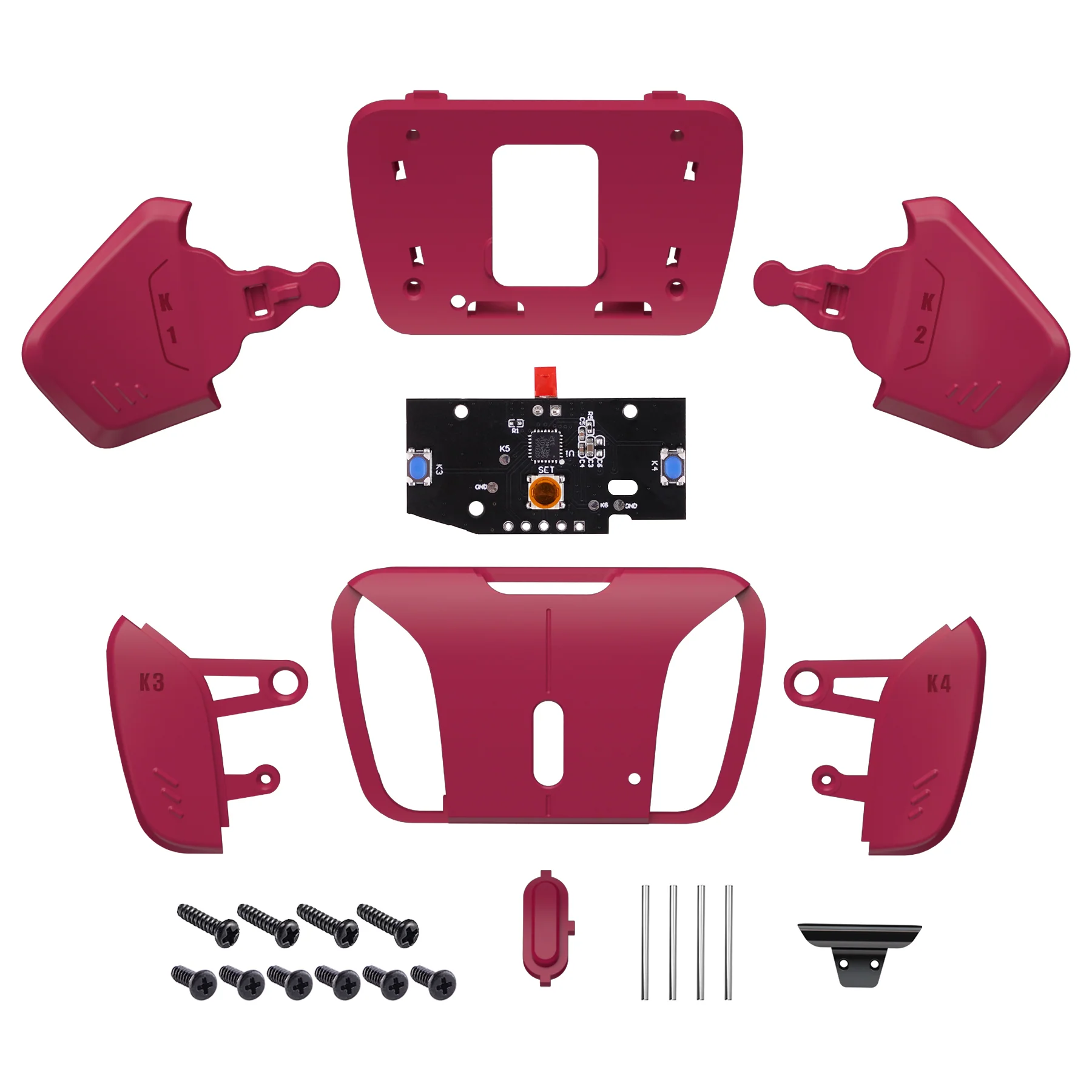 eXtremeRate Turn RISE to RISE4 Kit – Redesigned K1 K2 K3 K4 Back Buttons Housing & Remap PCB Board for eXtremeRate RISE & RISE4 Remap kit, Compatible with PS5 Controller - Cosmic Red - Image 3