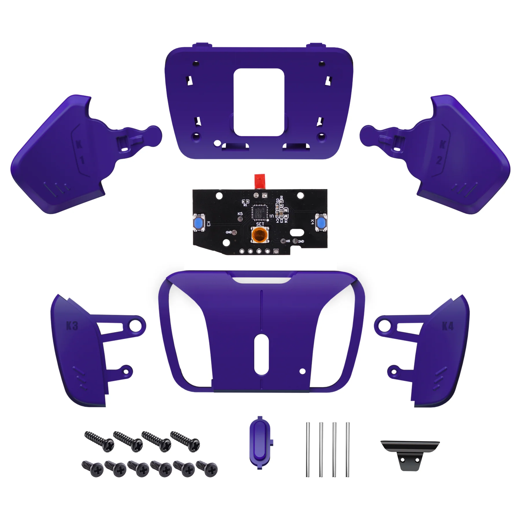 eXtremeRate Turn RISE to RISE4 Kit – Redesigned K1 K2 K3 K4 Back Buttons Housing & Remap PCB Board for eXtremeRate RISE & RISE4 Remap kit, Compatible with PS5 Controller - Galactic Purple - Image 3