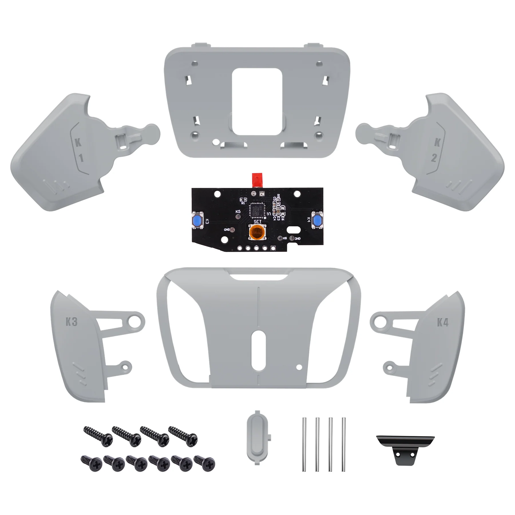 eXtremeRate Turn RISE to RISE4 Kit – Redesigned K1 K2 K3 K4 Back Buttons Housing & Remap PCB Board for eXtremeRate RISE & RISE4 Remap kit, Compatible with PS5 Controller - New Hope Gray - Image 3