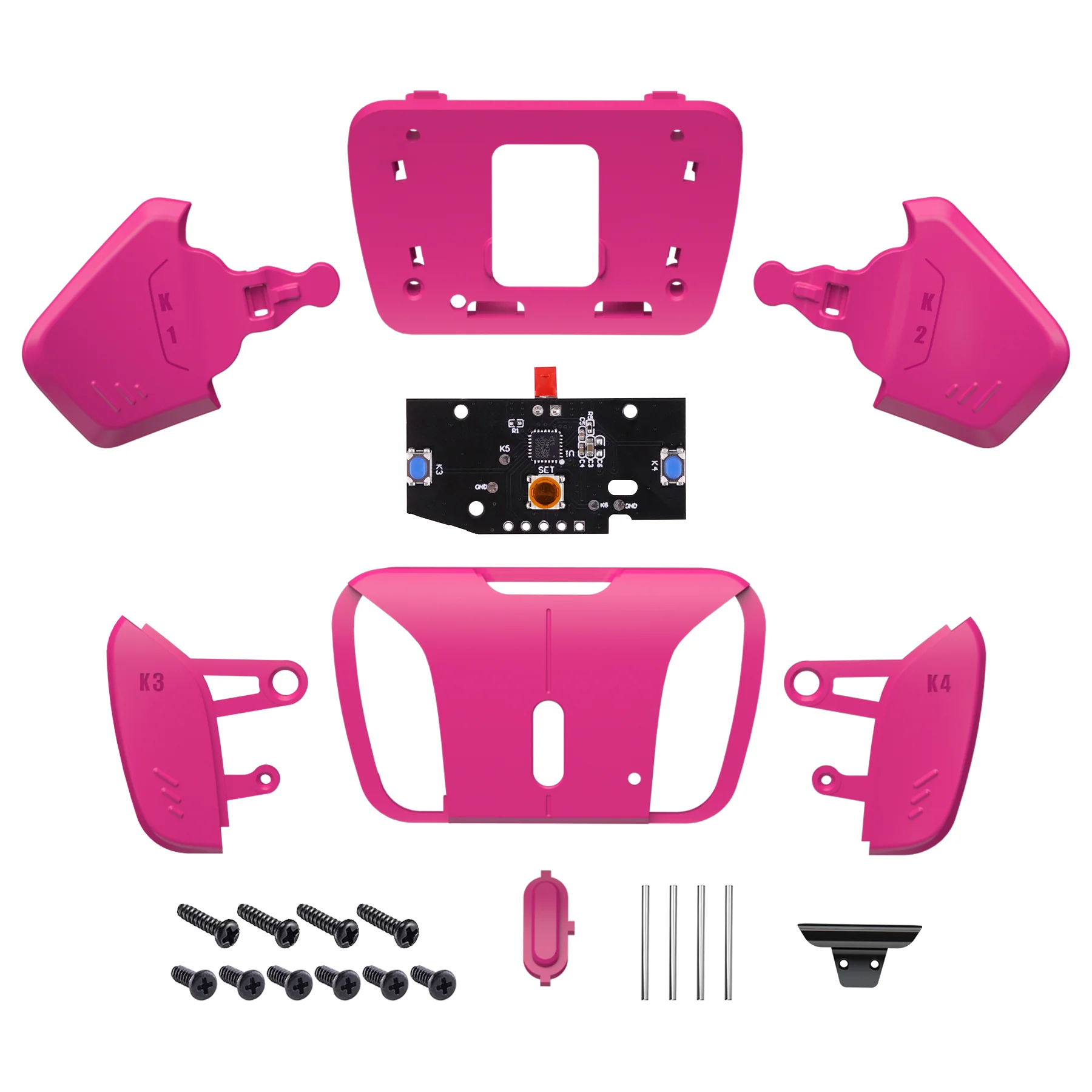 eXtremeRate Turn RISE to RISE4 Kit – Redesigned K1 K2 K3 K4 Back Buttons Housing & Remap PCB Board for eXtremeRate RISE & RISE4 Remap kit, Compatible with PS5 Controller - Nova Pink - Image 3