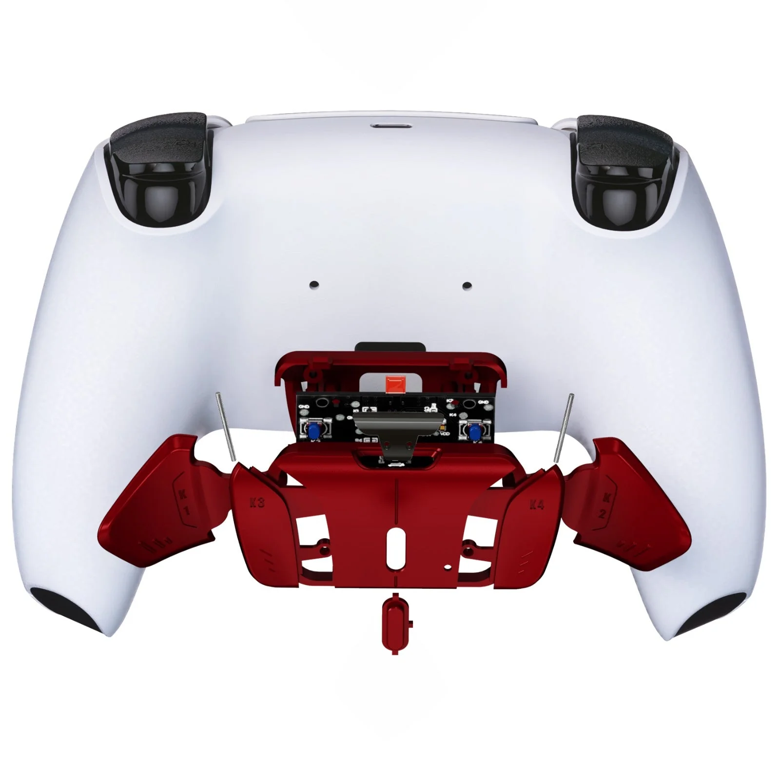 eXtremeRate Turn RISE to RISE4 Kit – Redesigned K1 K2 K3 K4 Back Buttons Housing & Remap PCB Board for eXtremeRate RISE & RISE4 Remap kit, Compatible with PS5 Controller - Scarlet Red - Image 7