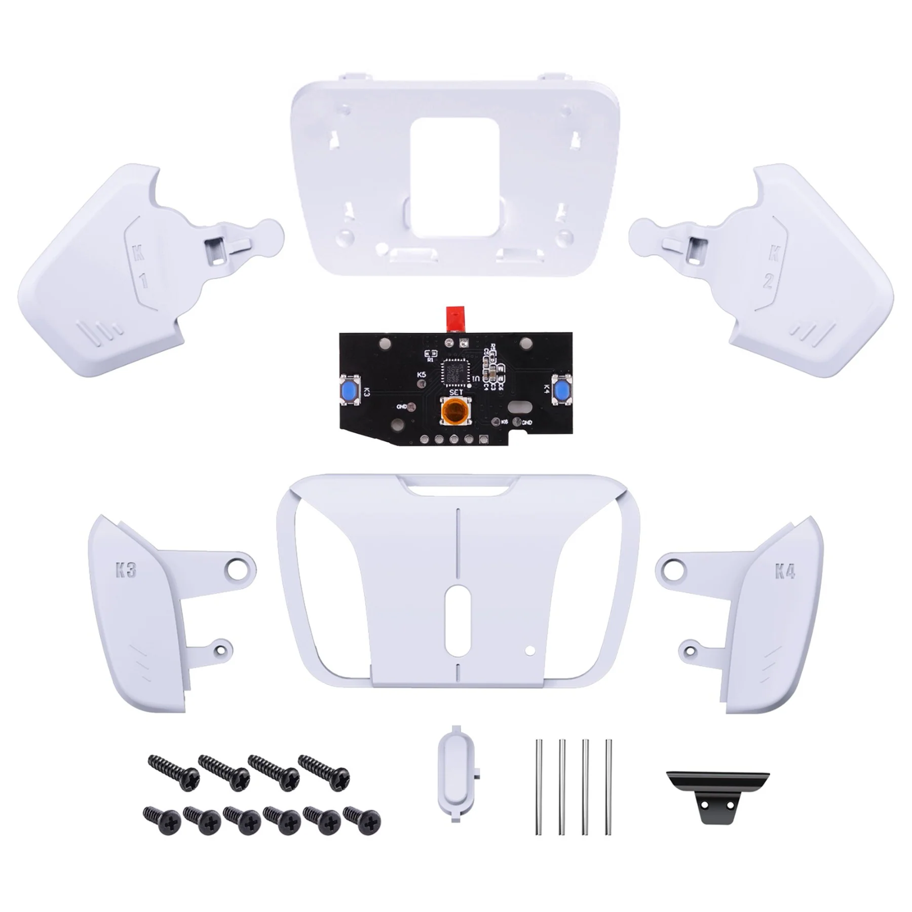 eXtremeRate Turn RISE to RISE4 Kit – Redesigned K1 K2 K3 K4 Back Buttons Housing & Remap PCB Board for eXtremeRate RISE & RISE4 Remap kit, Compatible with PS5 Controller - White - Image 3