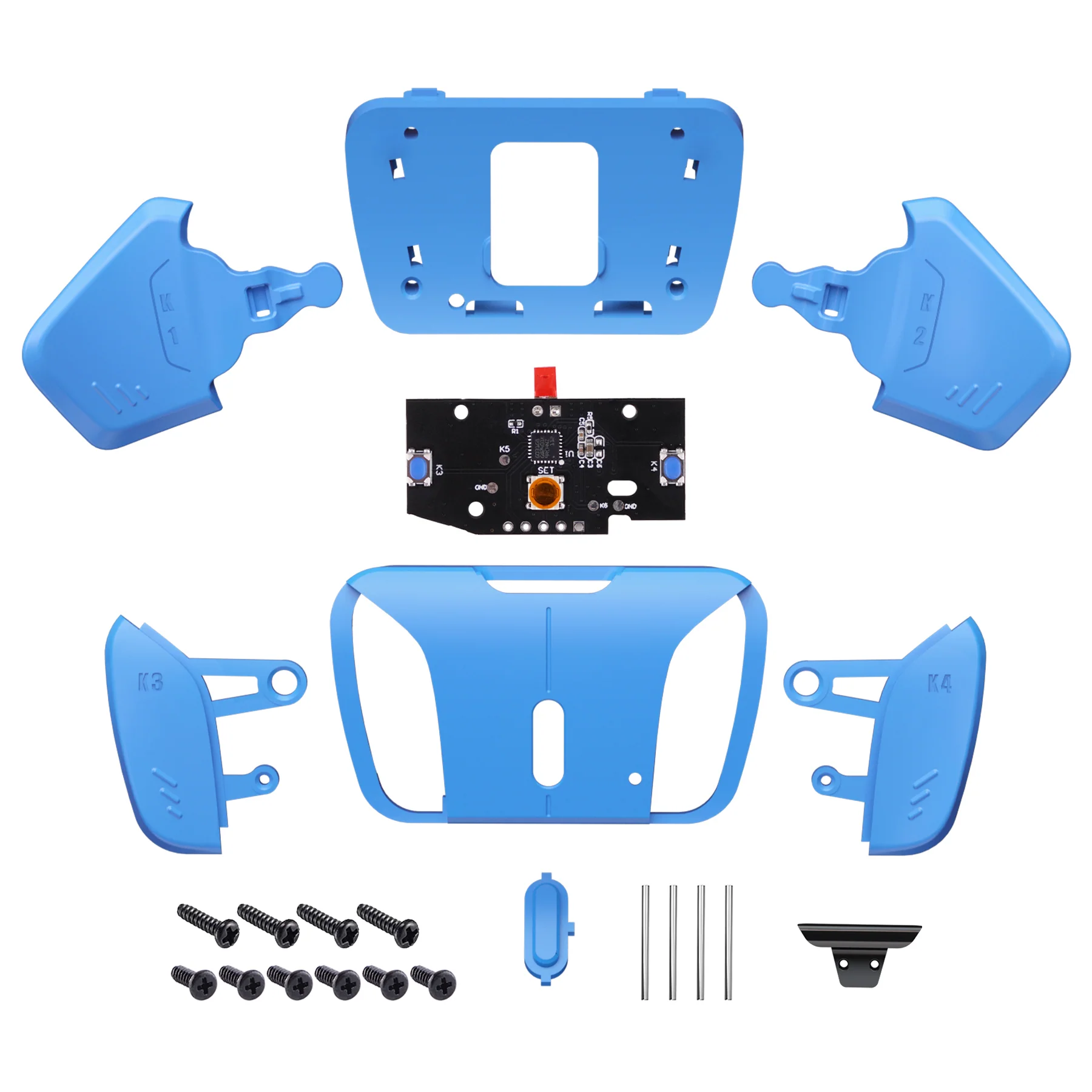 eXtremeRate Turn RISE to RISE4 Kit – Redesigned K1 K2 K3 K4 Back Buttons Housing & Remap PCB Board for eXtremeRate RISE & RISE4 Remap kit, Compatible with PS5 Controller - Starlight Blue - Image 3