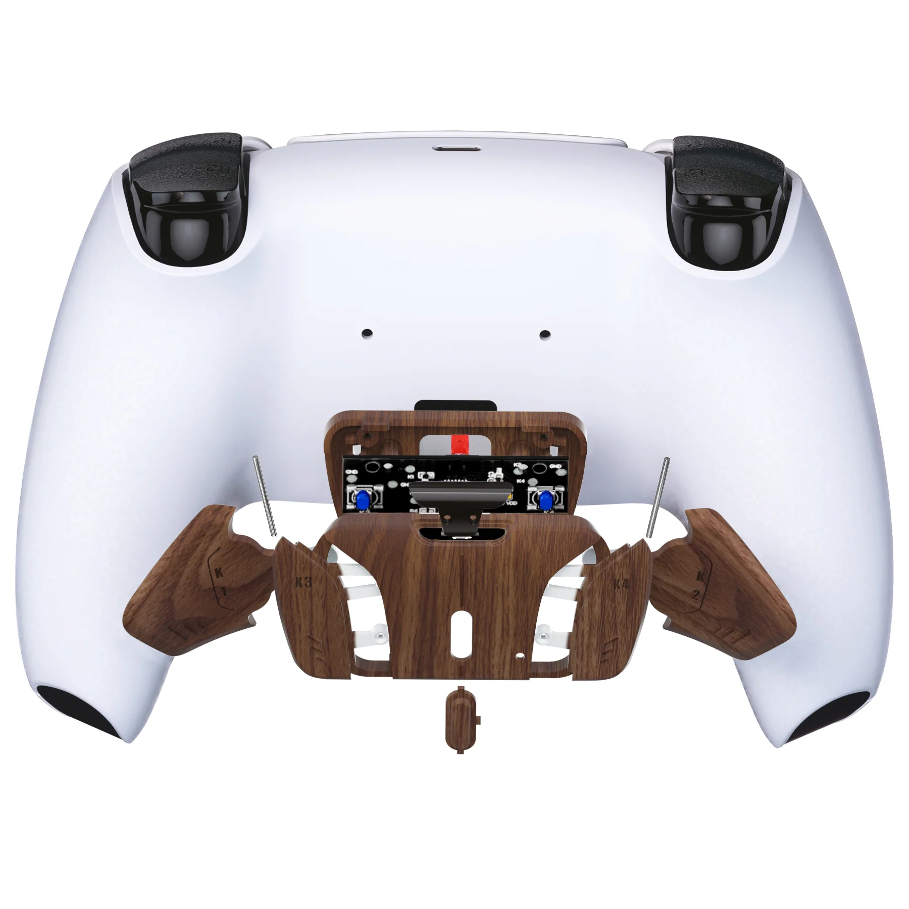 eXtremeRate Turn RISE to RISE4 Kit – Redesigned K1 K2 K3 K4 Back Buttons Housing & Remap PCB Board for eXtremeRate RISE & RISE4 Remap kit, Compatible with PS5 Controller - Wood Grain - Image 7